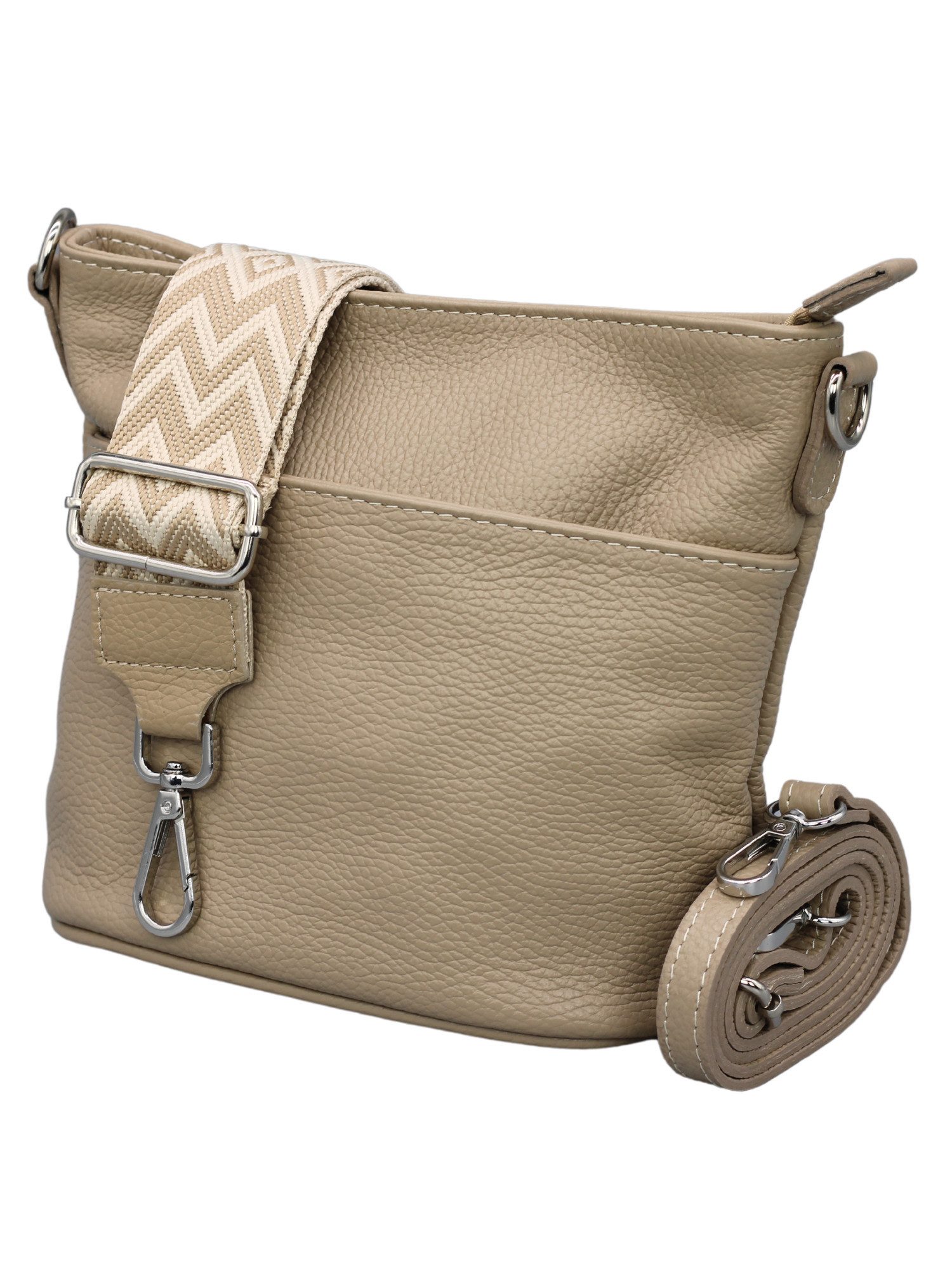 Schultertasche LINA Umhängetasche für Damen, Schultertasche Echtleder Gürteltasche