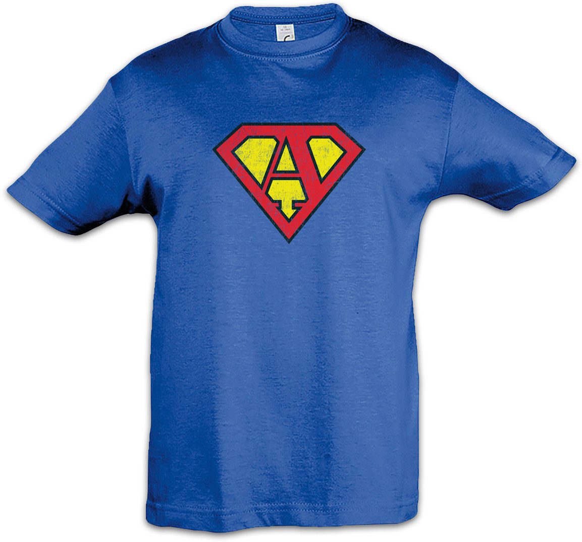 Print-Shirt Super A Kinder T-Shirt Buchstabe Initialen Vorname Nachname Man