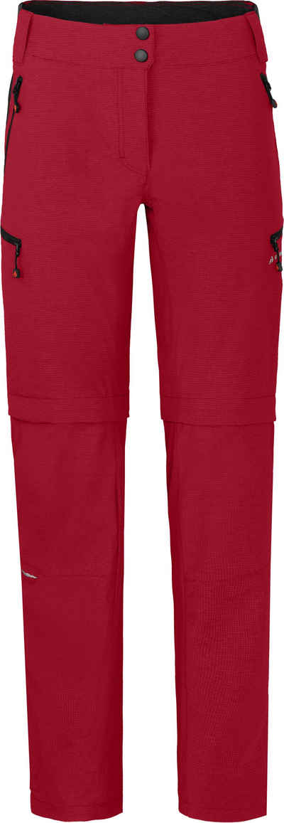 Bergson Zip-off-Hose VALLI zip-off Damen Radhose, robust elastisch, Kurzgrößen, rot