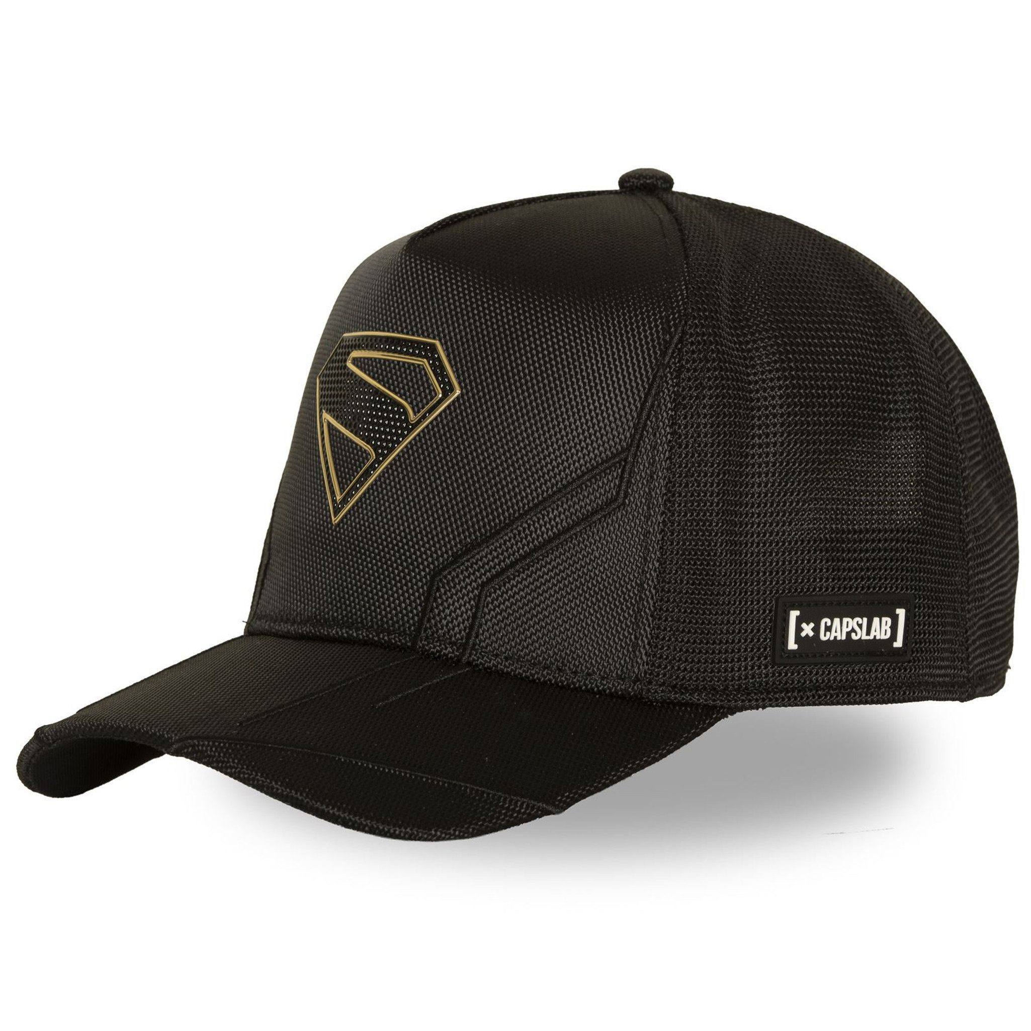 Capslab Trucker Cap CAPSLAB x SUPERMAN TECHNIC Cap Black (Basecap, Basecap, Meshcap, Trucker Kappe)