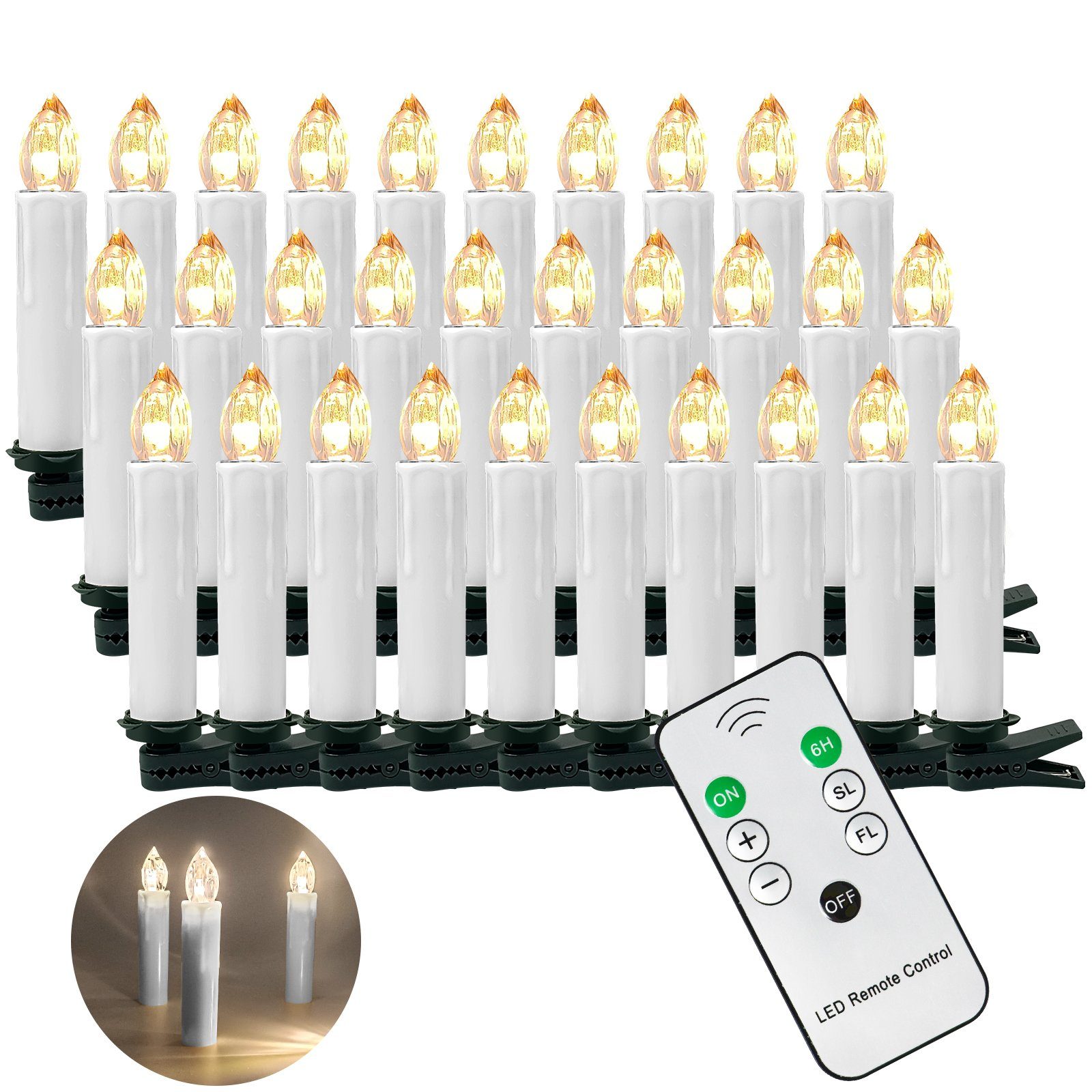 OZAVO LED-Kerze 10-40set (40-tlg), Weihnachtskerzen Weihnachtsbaum günstig online kaufen