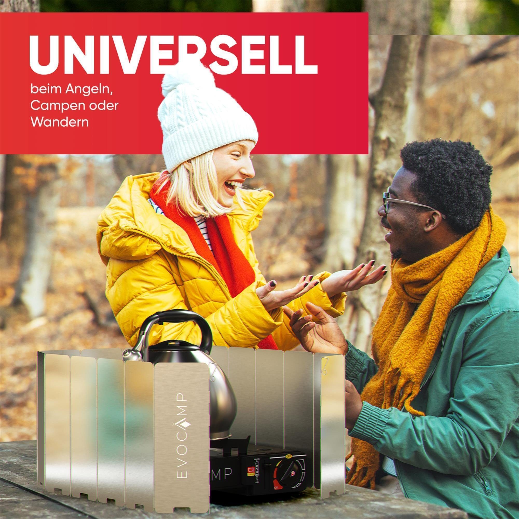 EVOCAMP Gaskocher Windschutz faltbar in 3 Größen inklusive Tasche, Windfang für Outdoor, (16-St), faltbar und vielseitig einsetzbar beim Camping und Outdoor-Gri – Bild 4 von 5