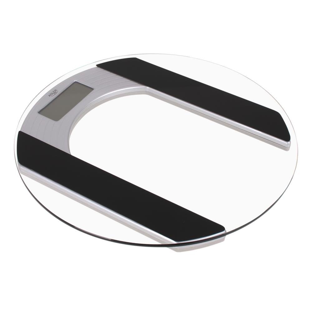 Adler Personenwaage AD 8122, digital, bis 150 kg, aus Sicherheitsglas, rundes Design