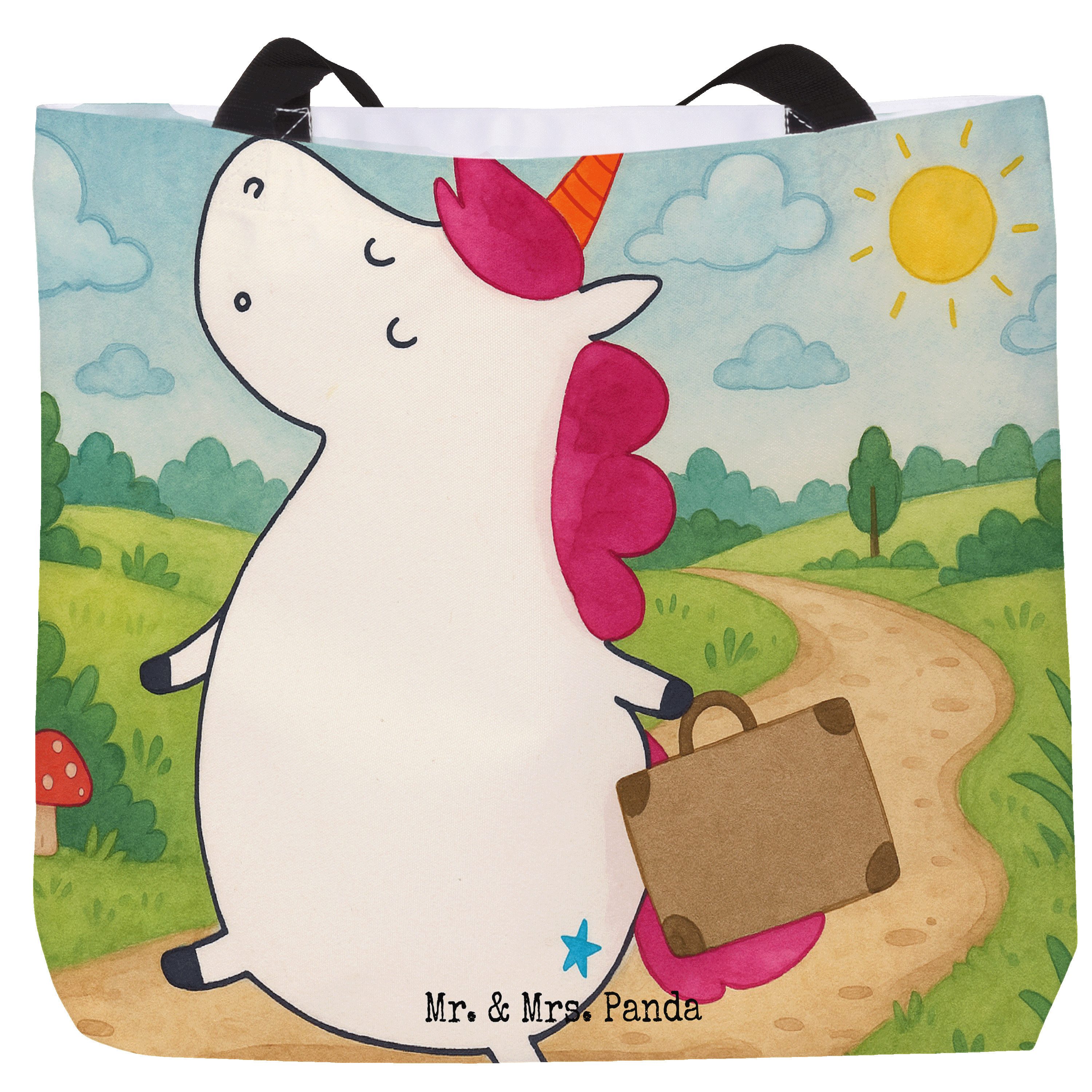 Shopper Einhorn Koffer Design, Reisetasche, Weiß, Einhörner, Unicorn, Reiseta
