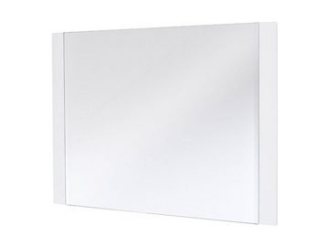 möbelando Wandspiegel Atlanta, Moderner Spiegel, Rahmen aus MDF-Platte in Matt-weiß lackiert, hoch und quer haufhängbar. Breite 90 cm, Höhe 68 cm, Tiefe 2 cm.