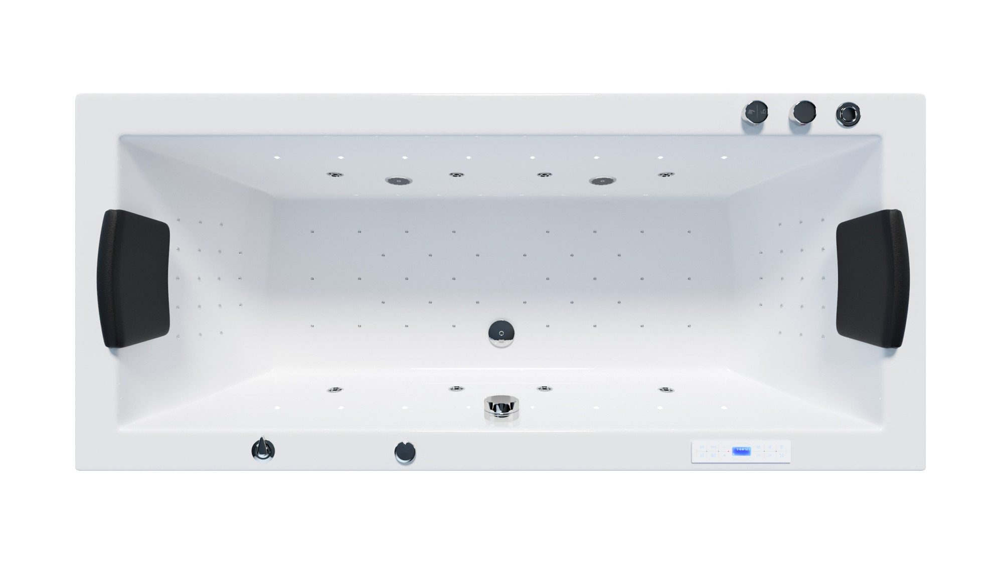 Magnolia Home Whirlpool-Badewanne Deluxe Whirlpool Set OMEGA ULTRA 170 mit 80 Düsen und LED-Beleuchtung