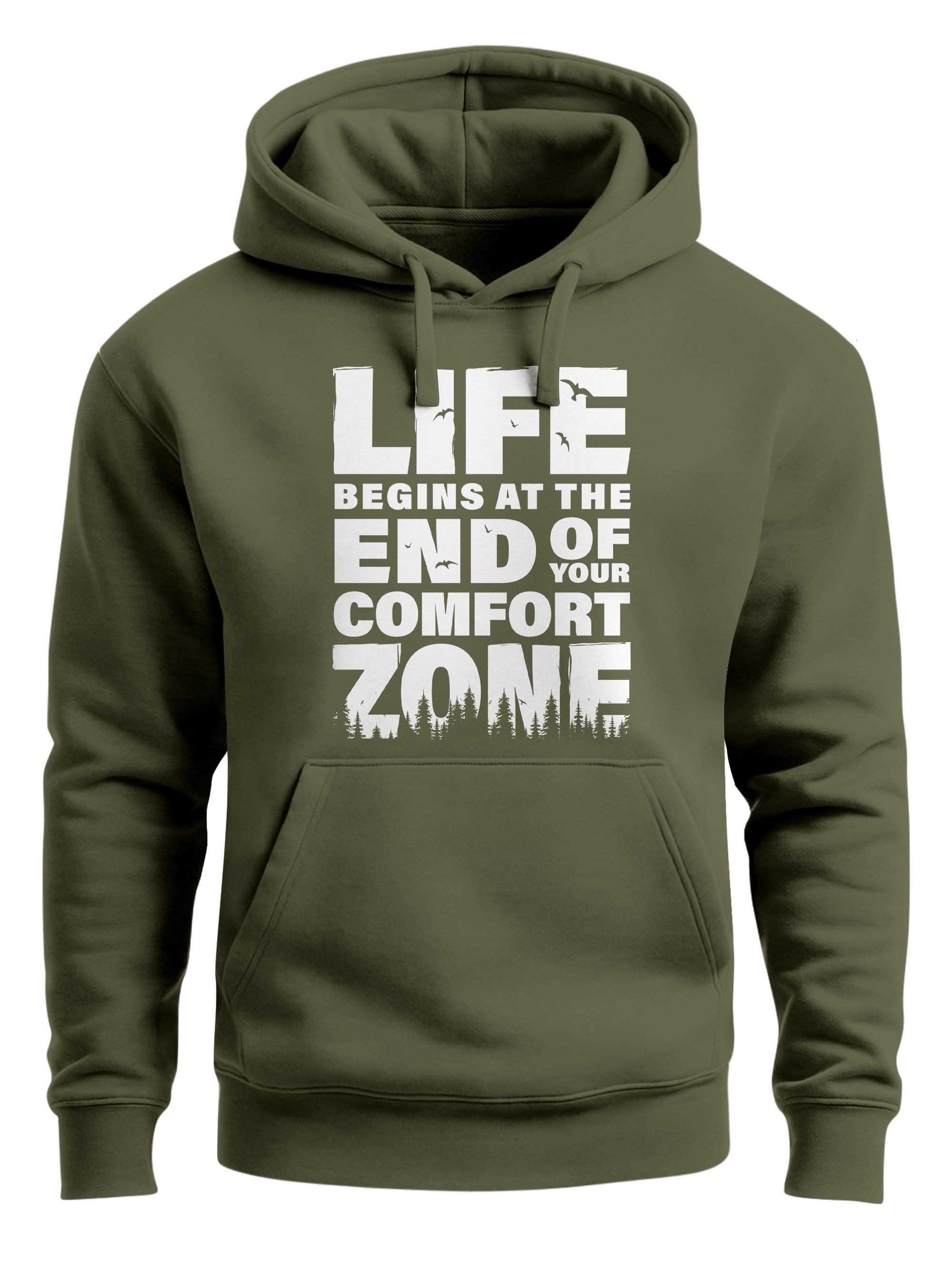 Neverless Hoodie Hoodie Herren Aufdruck Life Begins Motivations Print End o günstig online kaufen