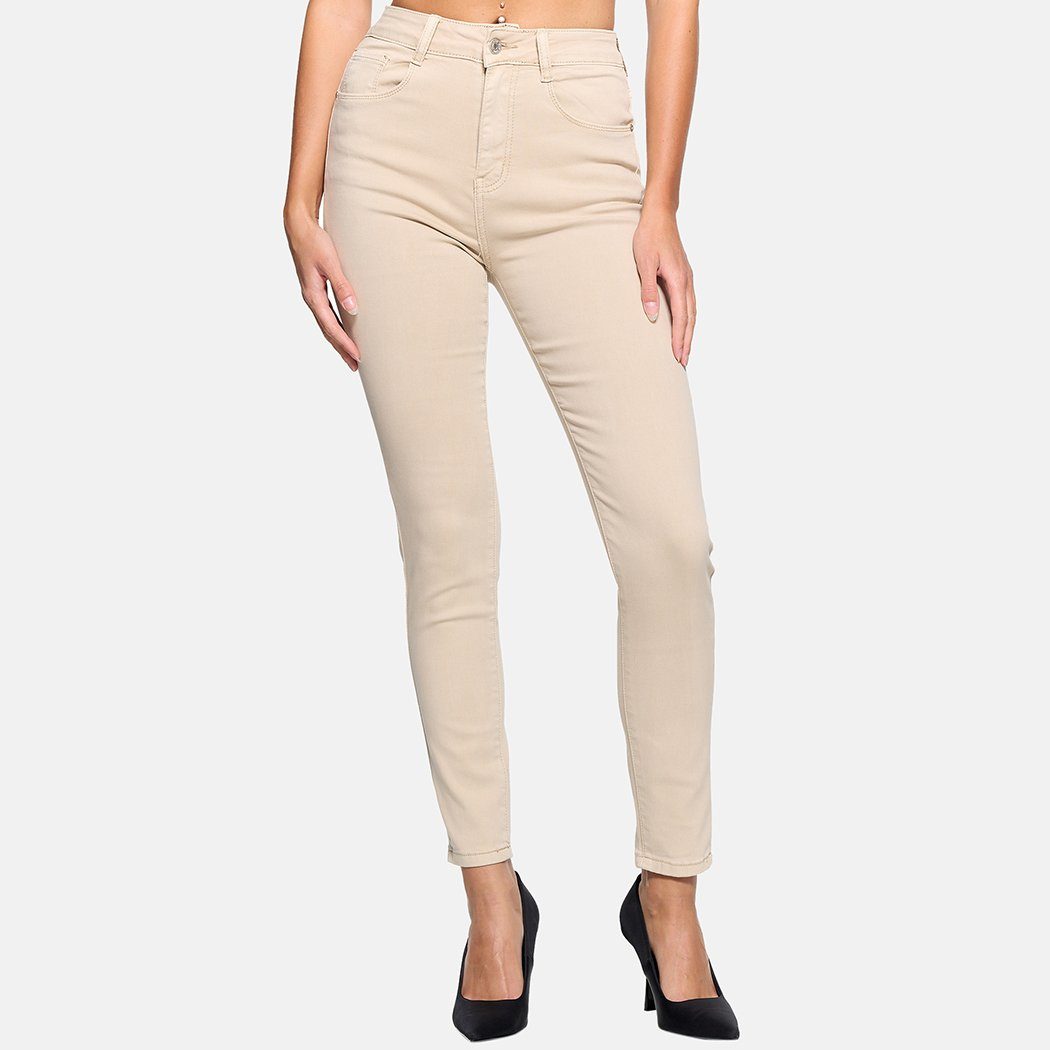 Elara High-waist-Jeans Elara Super High Waist Damen Hose (1-tlg) Beige