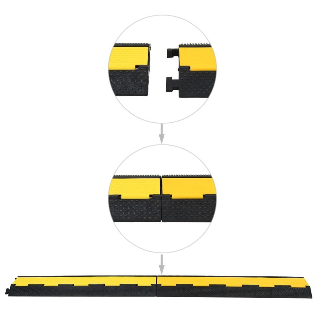 vidaXL Verkehrsschild Kabelbrücken Überfahrschutz 2 Stk. 2 Gummi cm, Kanäle 101,5 (2 St)