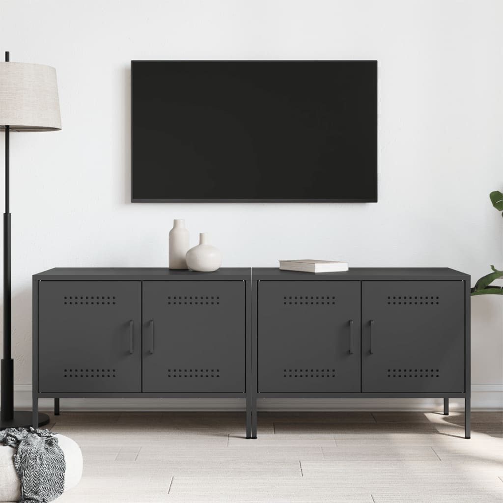 vidaXL TV-Schrank TV-Schränke 2 Stk. Schwarz günstig online kaufen