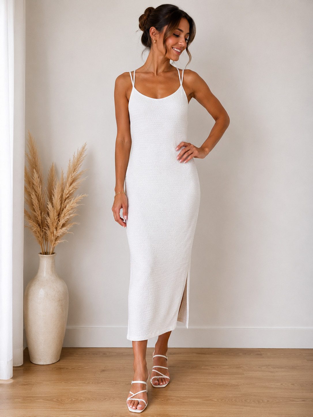 Sonderpostendiscount Sommerkleid Sommerkleid Strick Modell Skylar mit Innenfutter ONE SIZE (S-L) Innenfutter viscose nicht Durchsichtig