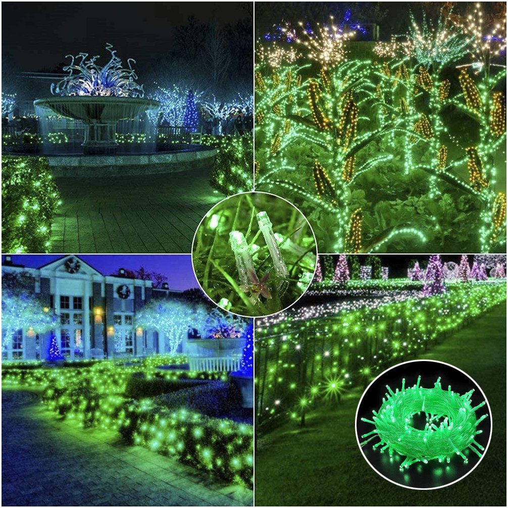Sunicol LED-Lichterkette Wasserdicht, Weihnachten Außen Innen Party Beleuchtung Deko, 10-100M, 8 Modi Lichterkette für DIY Schlafzimmer Party Garten Hochzeit Deko