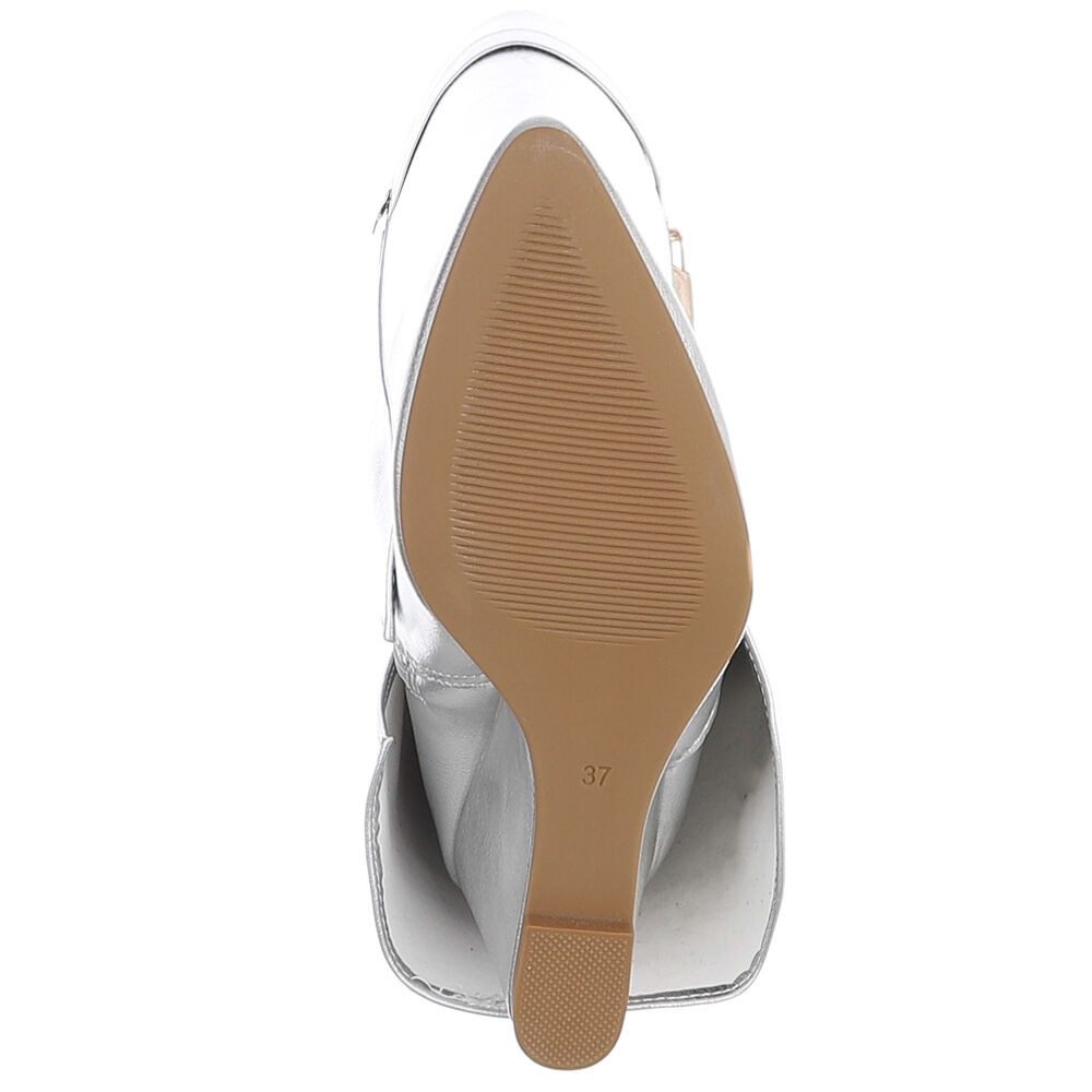 Ital-Design Moderne Damenstiefel mit elegantem Design und Komfort Keilstiefel (91116975) Keilabsatz/Wedge Stiefel in Silber