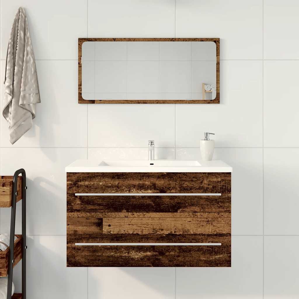 vidaXL Badezimmer-Set Waschbeckenunterschrank Altholz-Optik 80x38,5x48 cm, günstig online kaufen