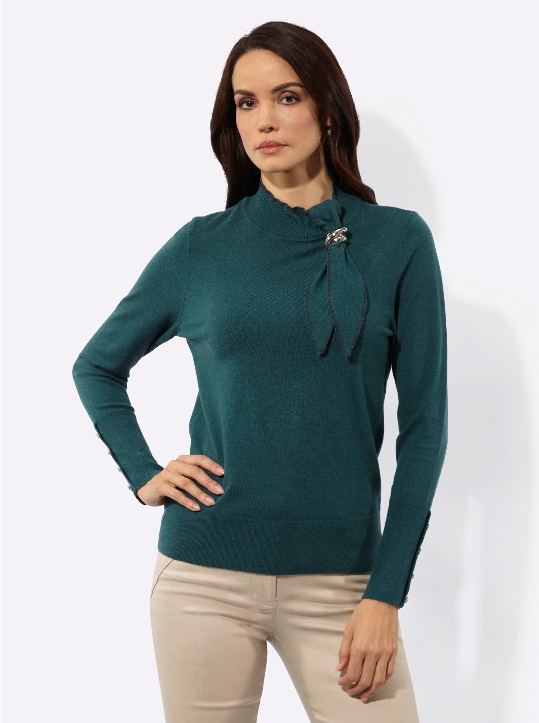 creation L Strickpullover Modal-Mix-Pullover Langarm Feinstrick