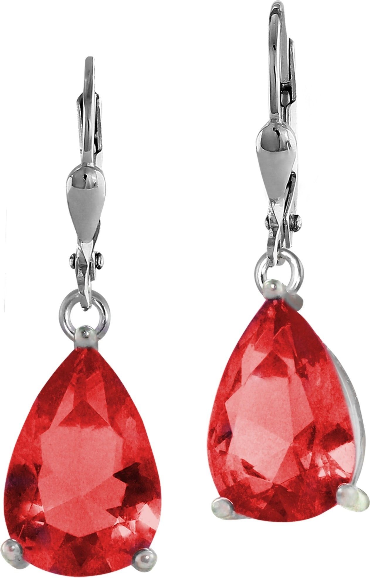 SilberDream Paar Ohrhänger SilberDream Ohrringe Damen-Schmuck 925er (Ohrhänger), Damen Ohrhänger Träne aus 925 Sterling Silber, Farbe: silber, rot