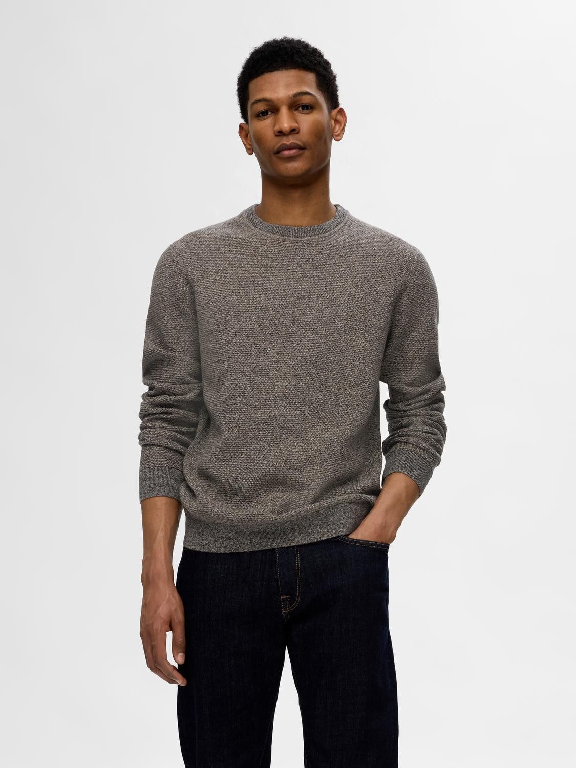 Strickpullover SLHROSS LS KNIT STRUCTURE CREW NECK NOOS