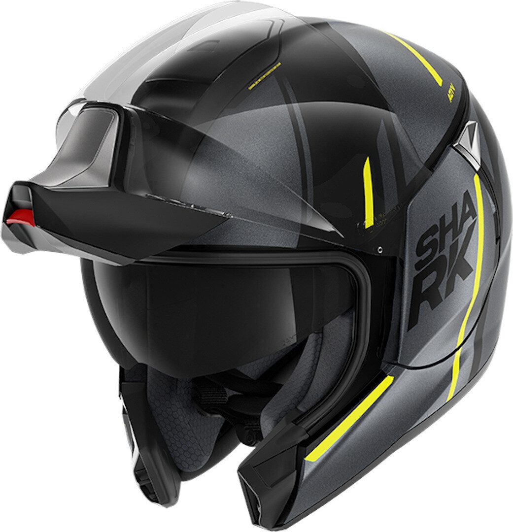 Shark Motorradhelm Evojet Vyda Mat Modular Helm, vorbereitet für Kommunikationssystem,integriertes Sonnenvisier