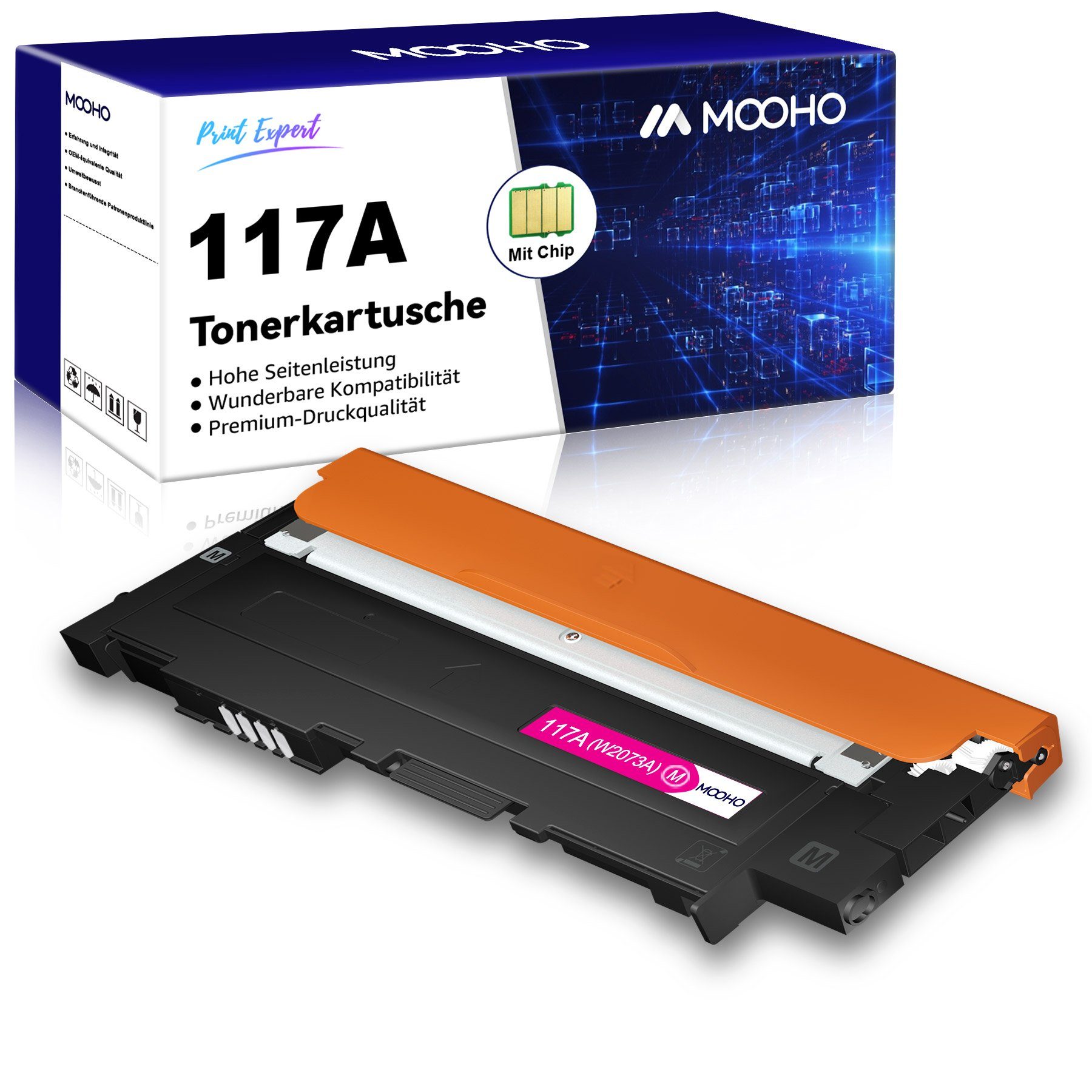 MOOHO Tonerkartusche Kompatible HP 117 A, Color Laser MFP 179fwg 178nwg 150nw 150a 178nw 179fnw 1x Magenta