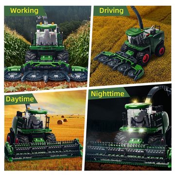 Esun RC-Traktor Mähdrescher ferngesteuert, Mähdrescher Spielzeug ab 3 4 5 6 Jahre, (SET, Komplettset), Bauernhof Spielzeug mit Sprühen, Licht und Ton