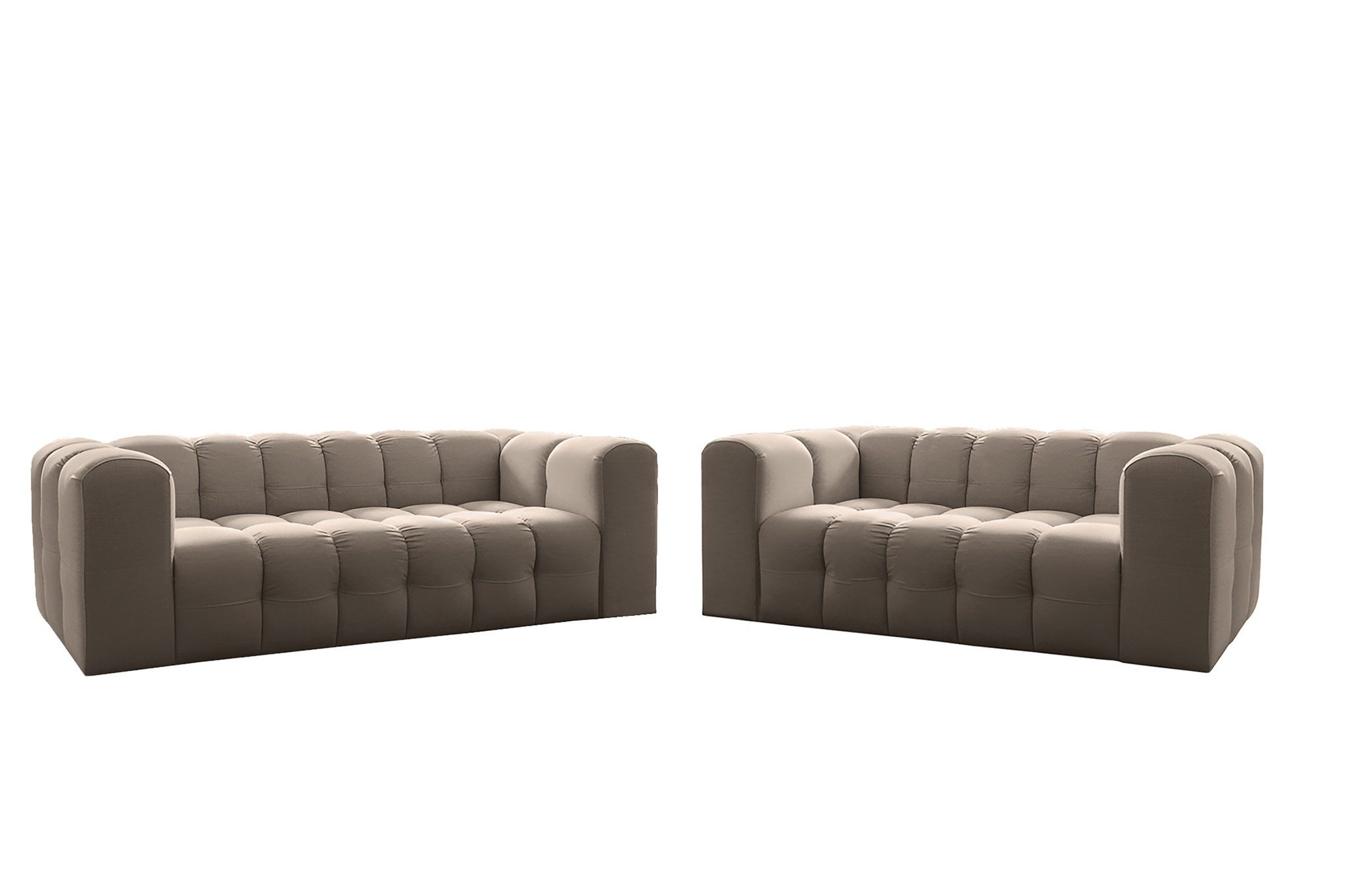 Fun Möbel Polstergarnitur Sofaset Designersofa FUN LEONOR 3- und 4-Sitzer (3-4), (Stoff Moly oder Tiffani), Sofas-Rücken echt bezogen