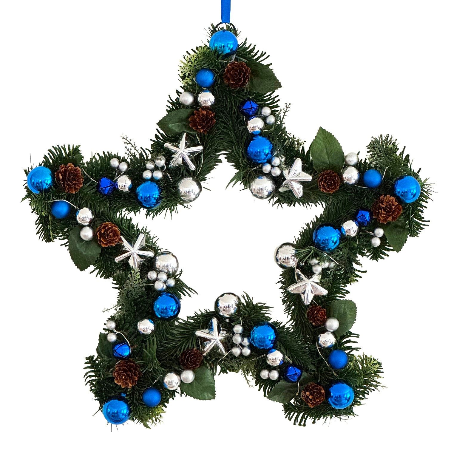 Online-Fuchs Dekokranz Türkranz Stern mit Weihnachtsbaumkugeln günstig online kaufen