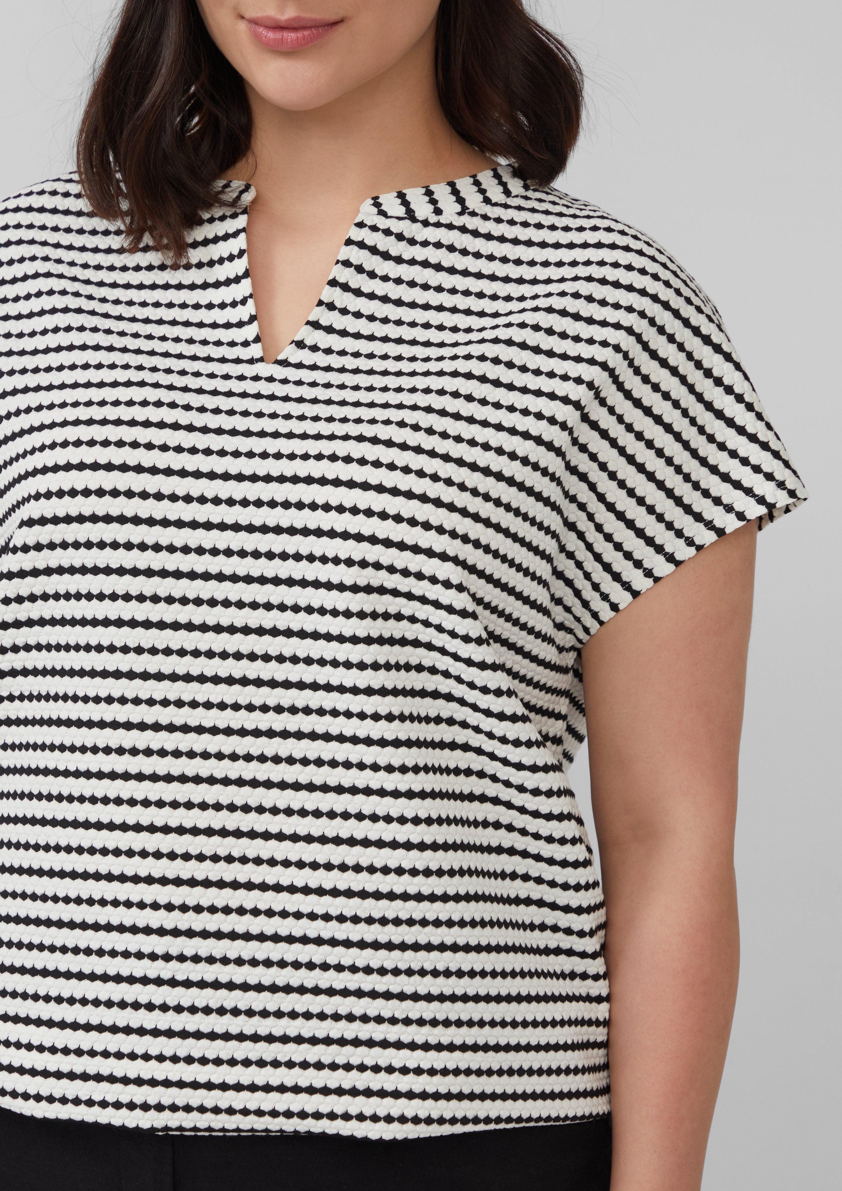 s.Oliver Kurzarmshirt Strukturiertes T-Shirt im O-Shape günstig online kaufen