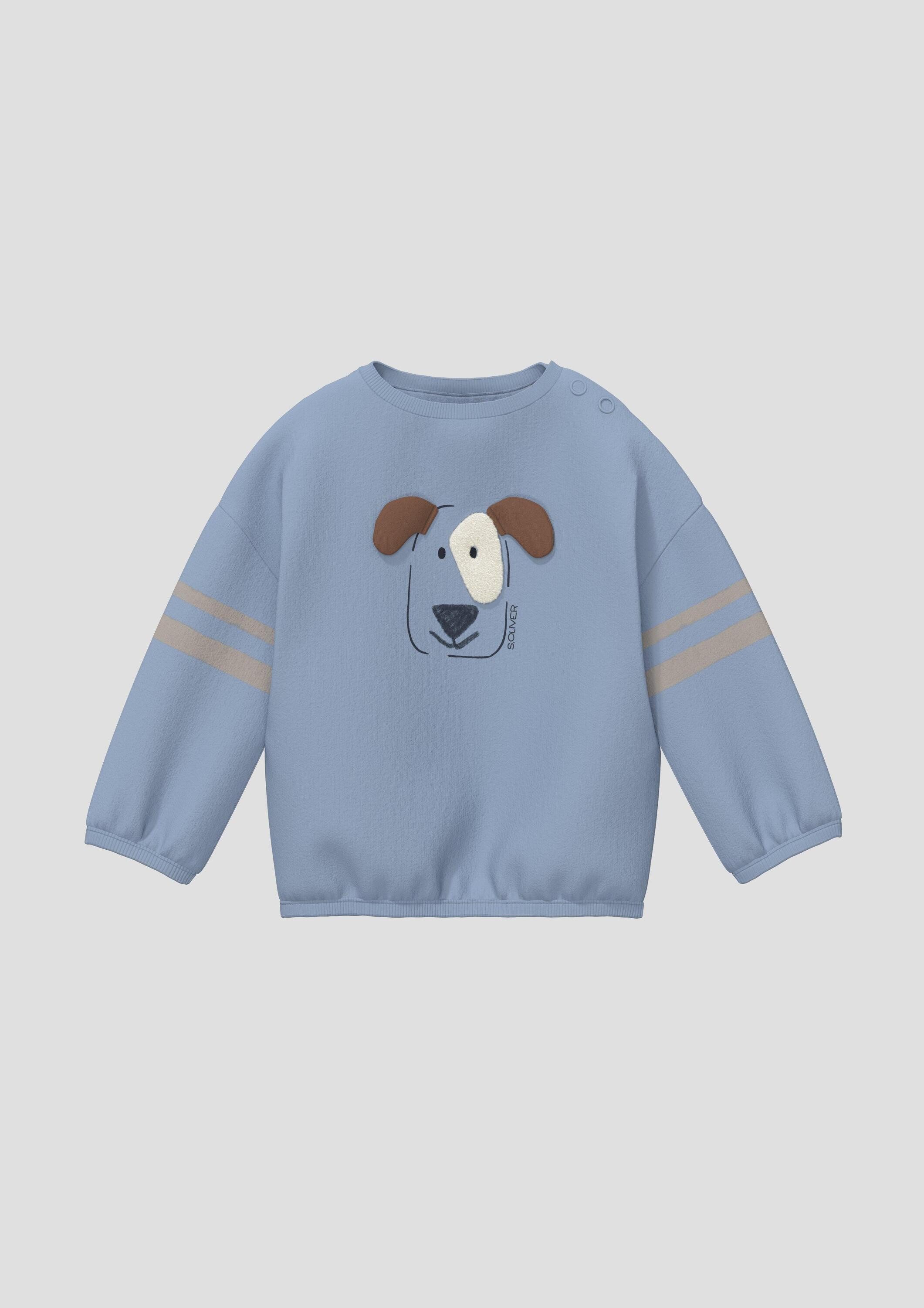 s.Oliver Sweatshirt Sweatshirt Sweatshirt mit Hunde-Print und 3D-Ohren