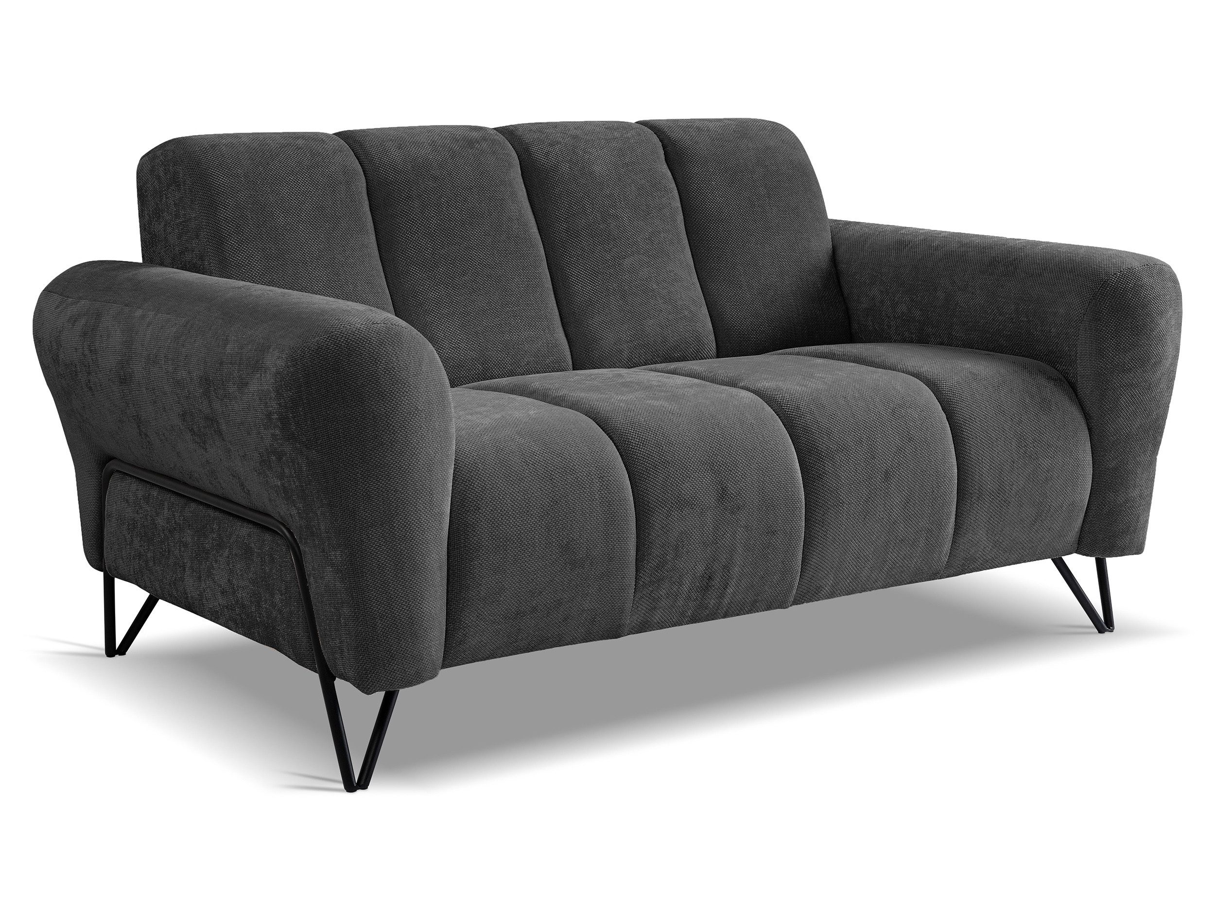 Beautysofa Sofa mit Metallbeine in Schwarz VOLARE, 2-Sitzer, viele Farbvarianten, ohne Schlaffunktion