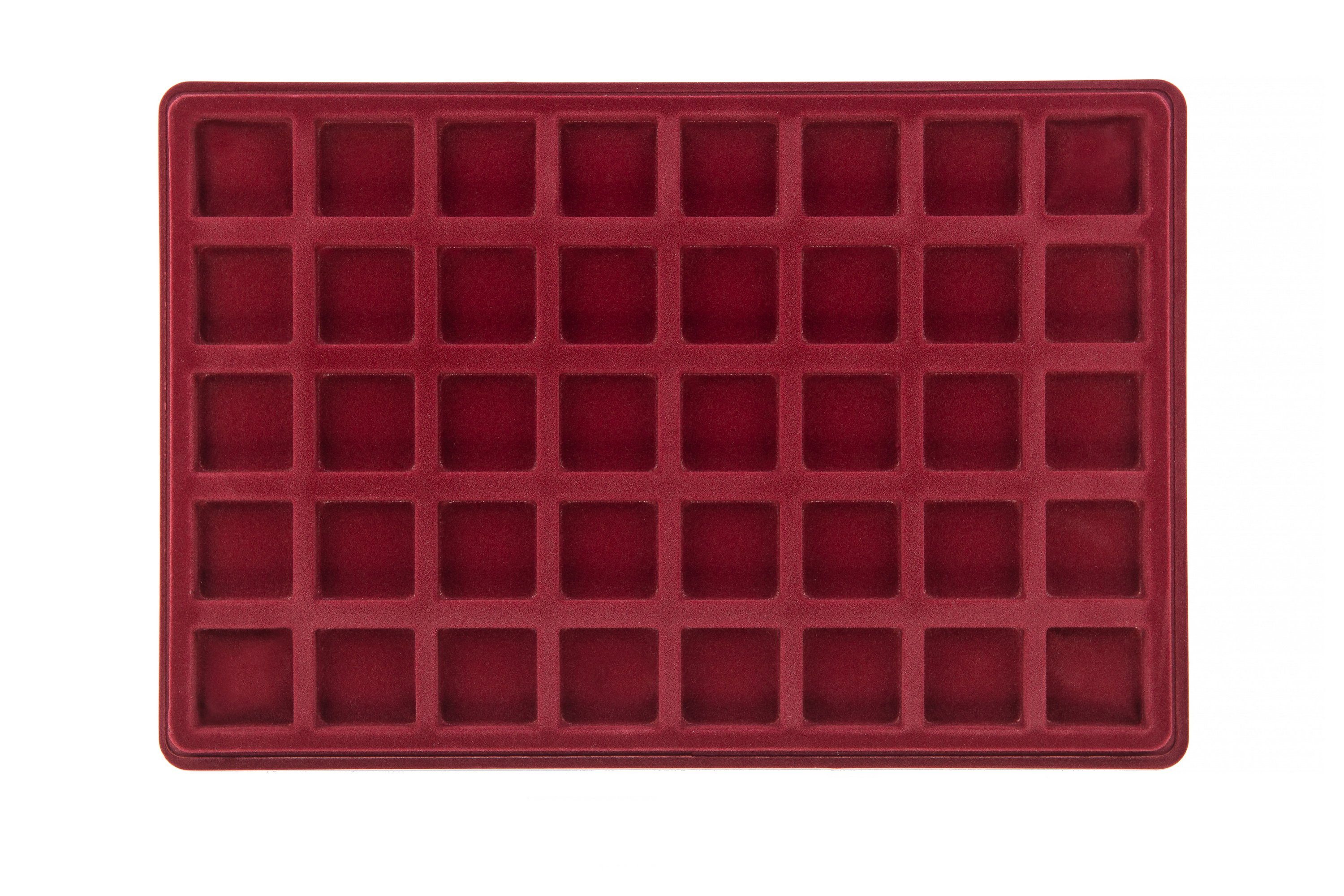 MC.Sammler Aufbewahrungsbox MC.Sammler Münztableau mit Schutzdeckel, Münzkoffer, Münzkassette, 24 Fächer - 46x46mm