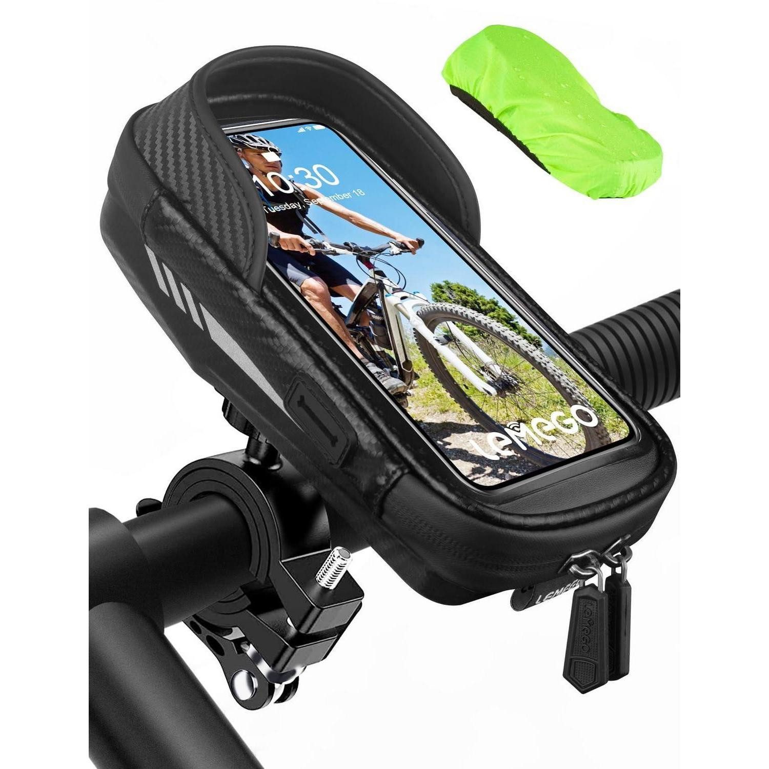 Smartphone-Halterung Fahrrad Handyhalterung Wasserdicht Motorrad Schwarz unter 7 Zoll