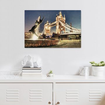 wandmotiv24 Leinwandbild London Tower Bridge England, Städte (1 St), Wandbild, Wanddeko, Leinwandbilder in versch. Größen