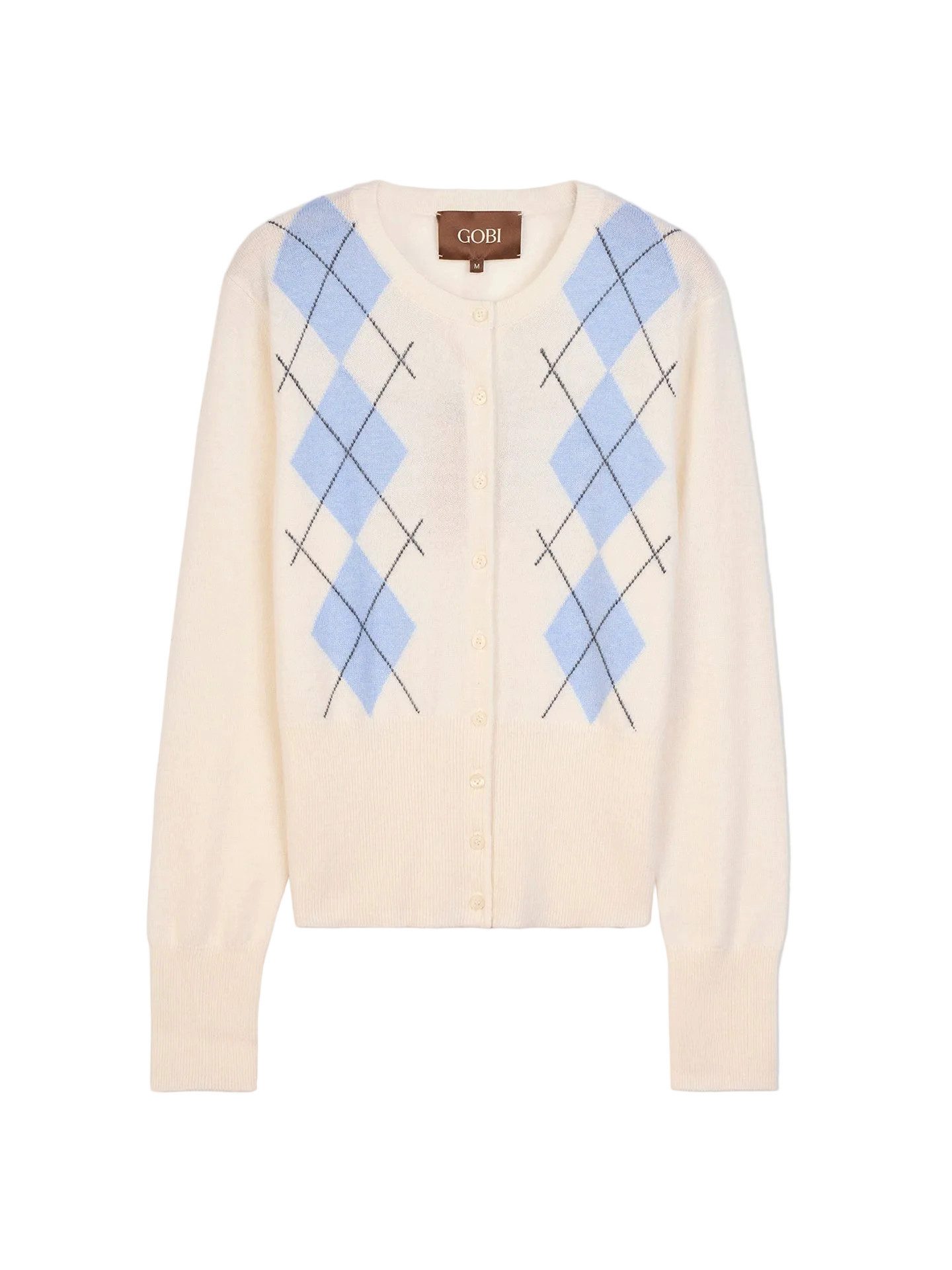 Cardigan Kaschmir-Cardigan mit Argyle-Muster
