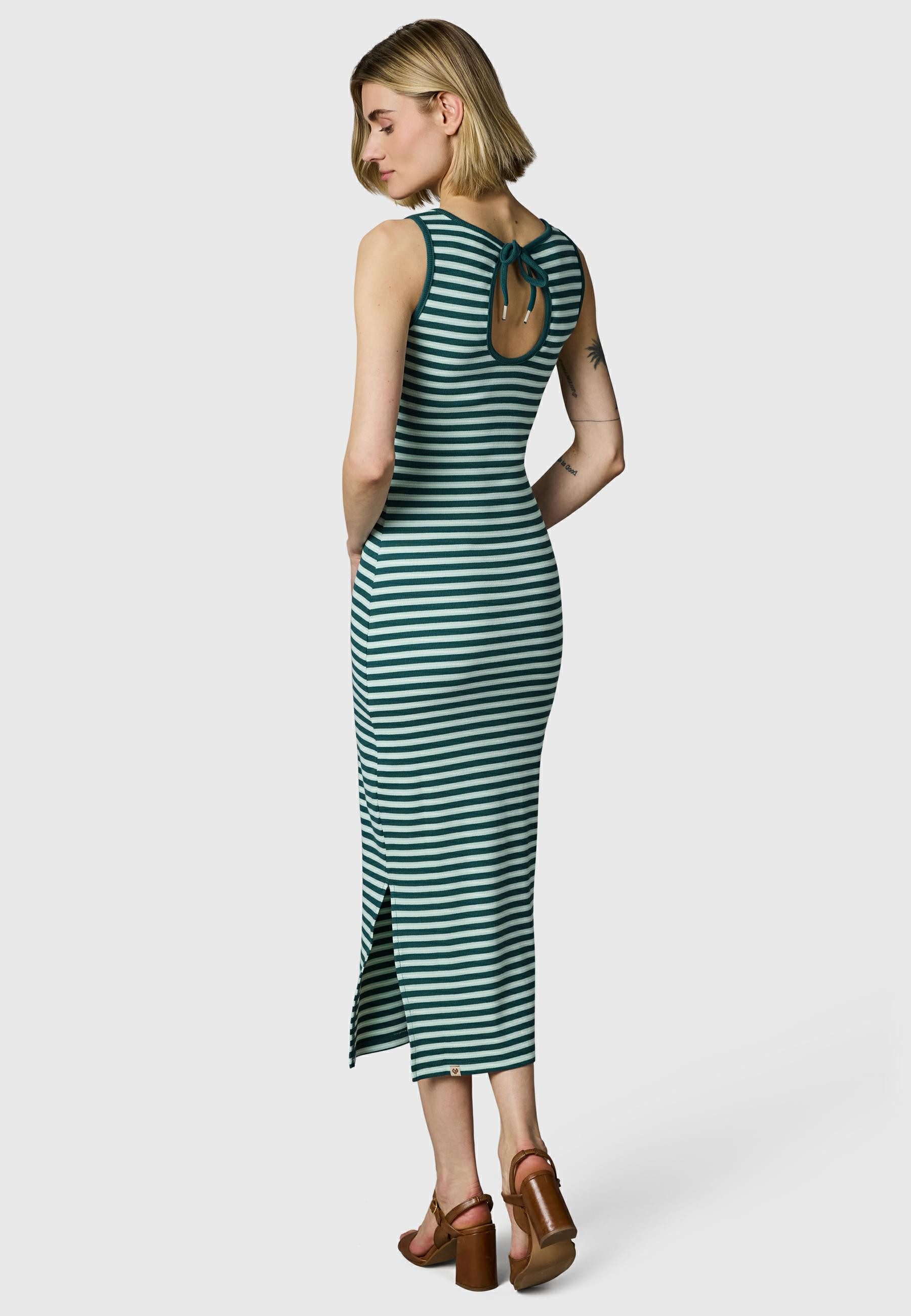 Ragwear Shirtkleid Montyca Stripes YOUMODO Sommerkleid mit Schlüssellochausschnitt