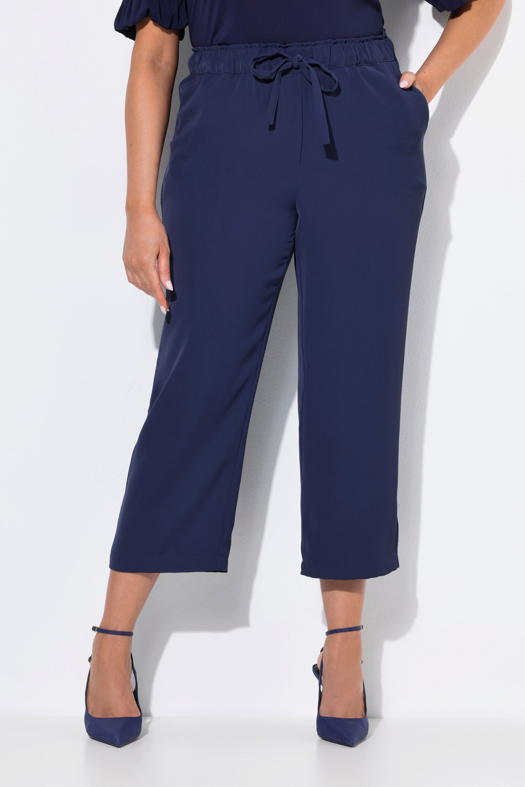 Ulla Popken Schlupfhose 7/8-Hose Bügelfalten Elastikbund günstig online kaufen