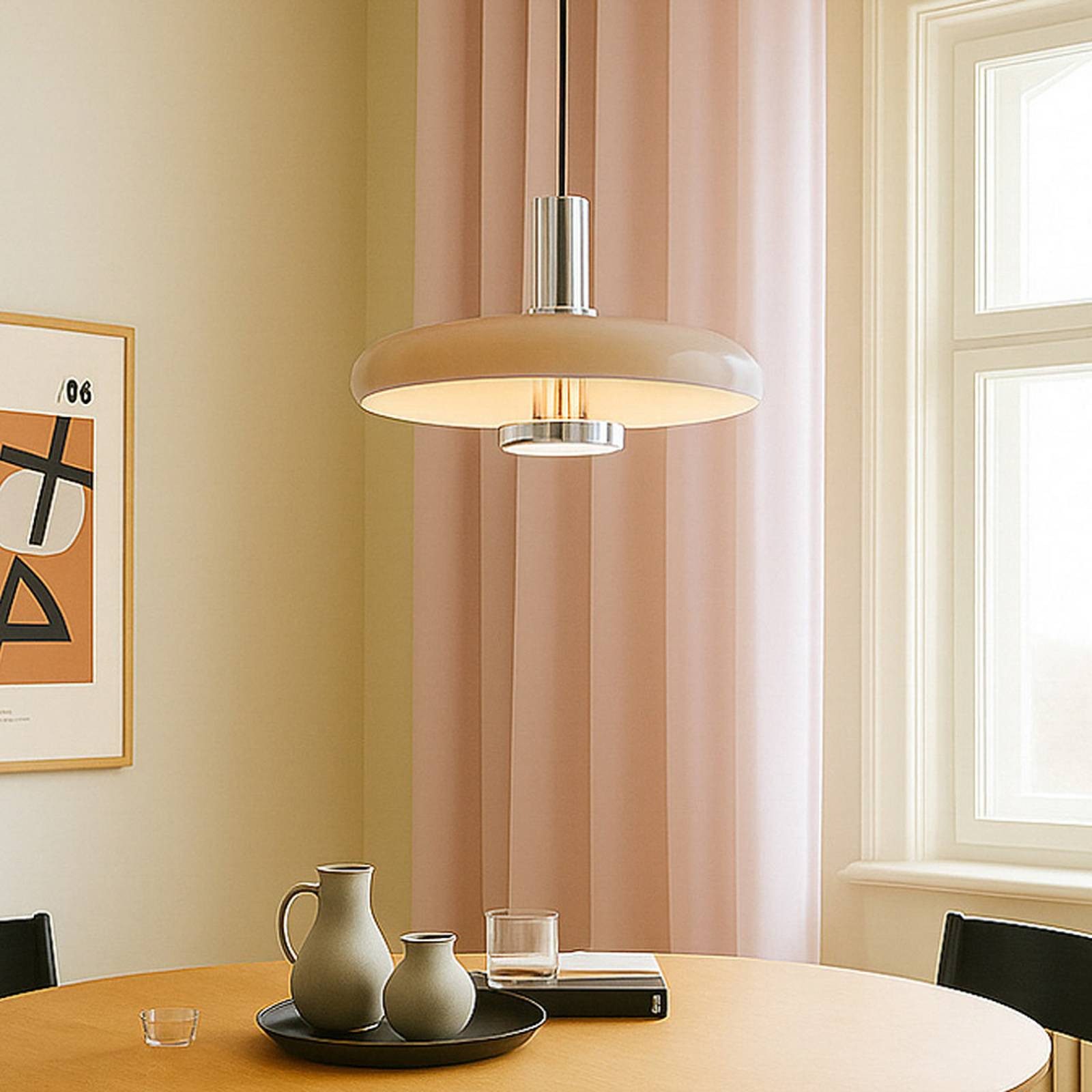 Lindby Hängeleuchte Branford, Metall, Creme IP20, 1 x 15 W LED