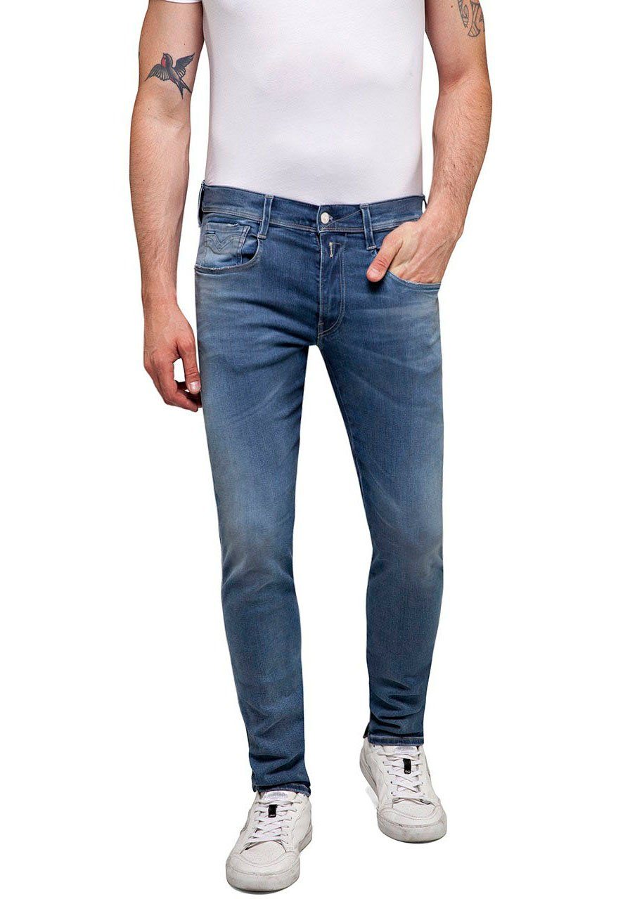 Replay Slim-fit-Jeans ANBASS HYPERFLEX BIO blue-grey