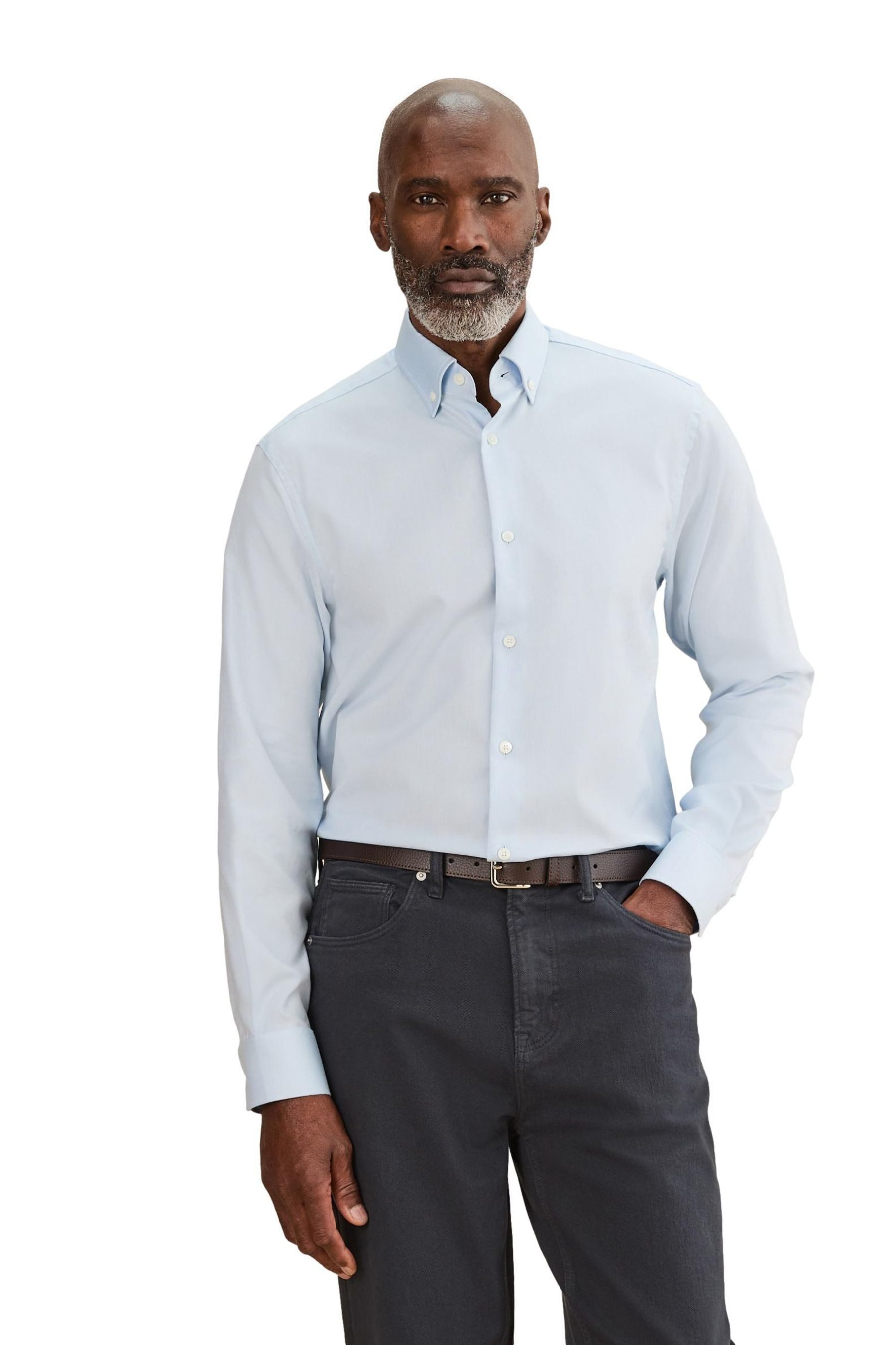 Langarmhemd Signature gestreiftes Slim Fit Oxfordhemd