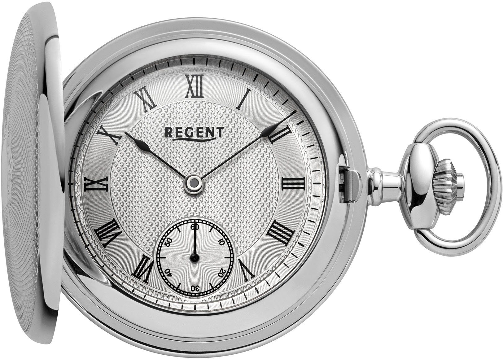 Regent Taschenuhr P772, (Set, 2-tlg., mit Kette), Herrenuhr, Handaufzug, Acrylglas