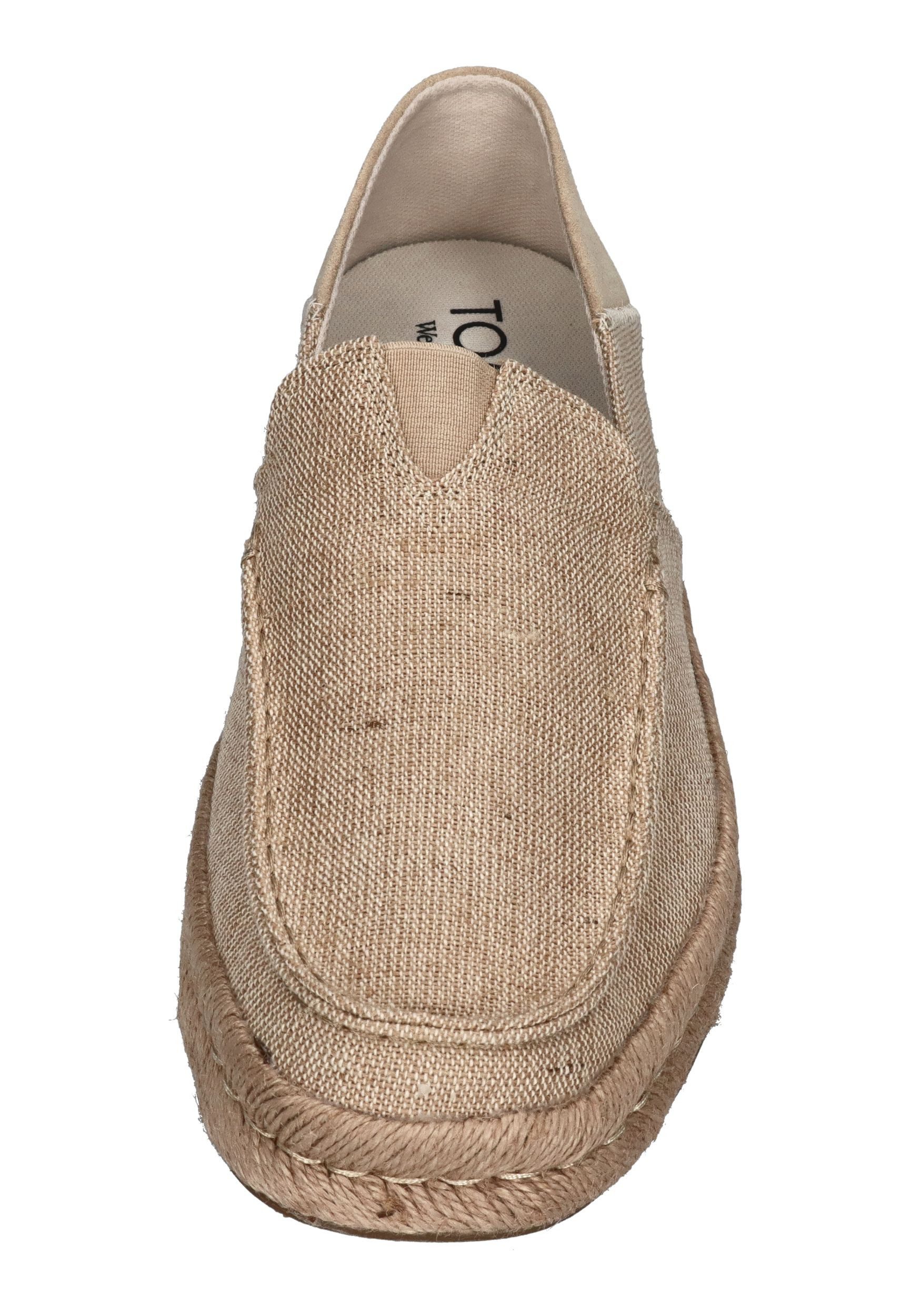 TOMS ALONSO LOAFER ROPE Espadrille Natural Undyed Heritage Canvas Suede