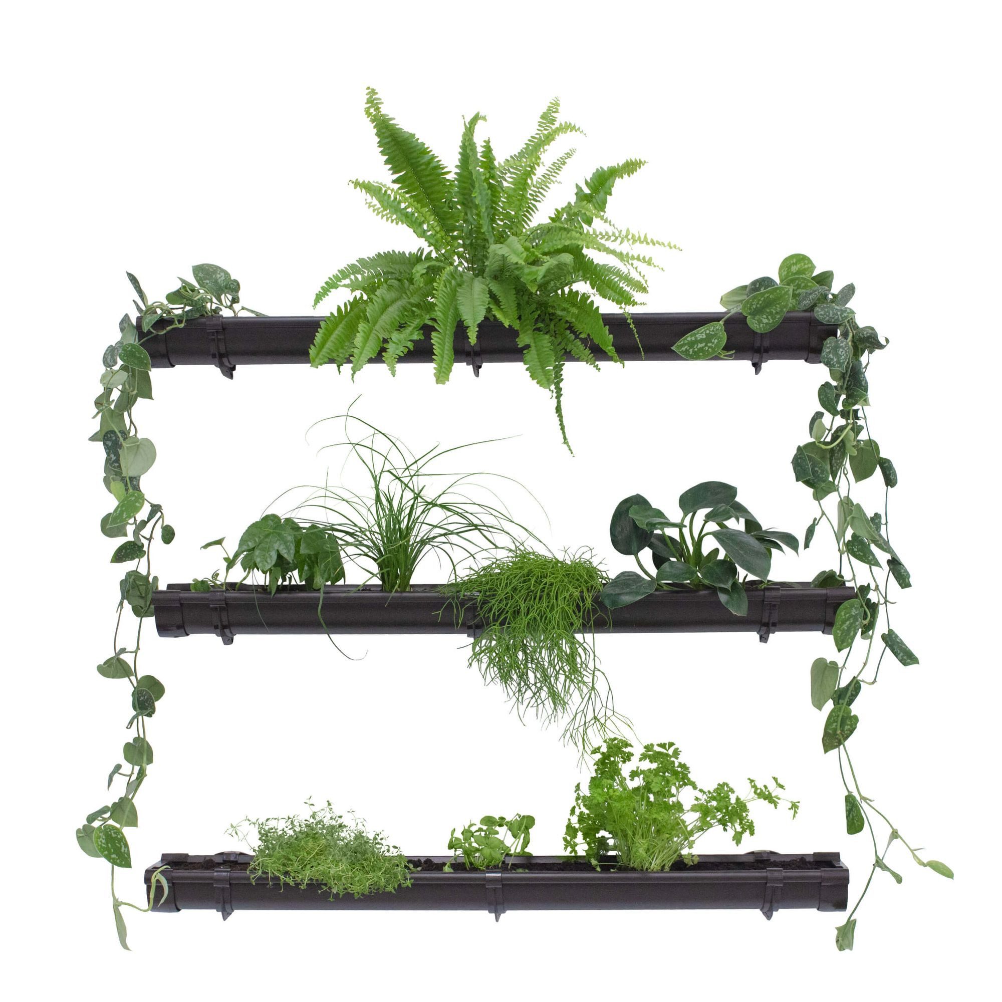Jardinion Blumentopf Grüne Pflanzenwand Vertikaler Garten (3 x 1 m, dunkelbraun, 1 St), Platzsparende Gartengestaltung, Pflanzenregal für Innen und Außen