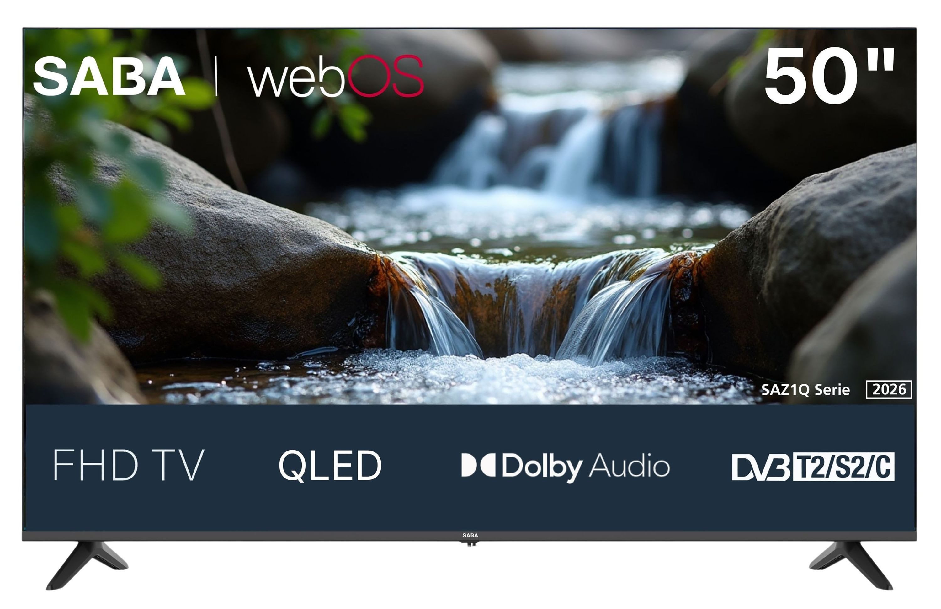 Saba SA50Z1QF QLED-Fernseher (126 cm/50 Zoll, Full HD, Smart TV, webOS Smart TV, Dolby Audio, Bluetooth, Triple-Tuner)