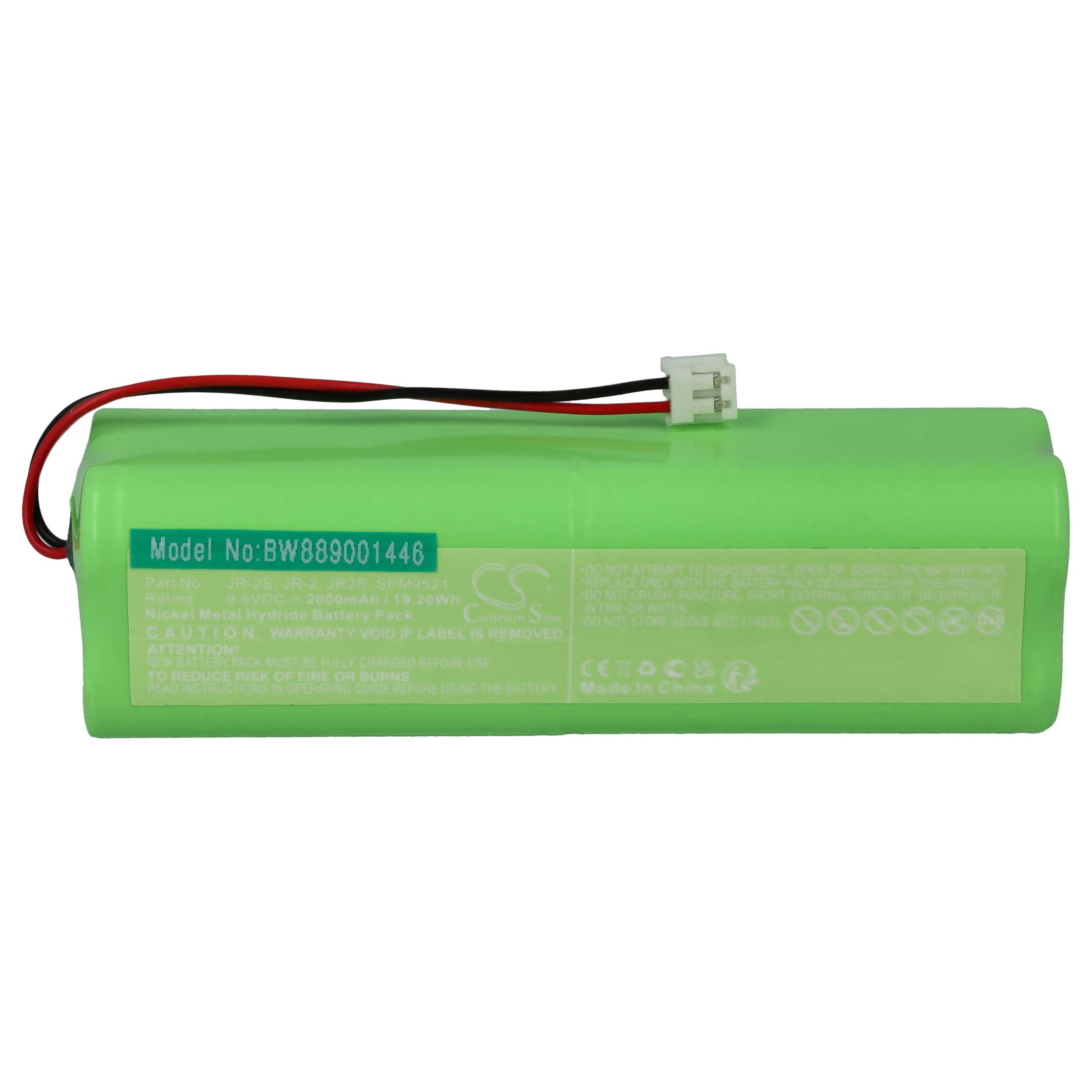 vhbw Akku Ersatz für Spektrum JRPB5011, JR-2, SPM9521, JR-2S, JR-A, JR2, Drohnen-Akku Akku NiMH 2000 mAh (9,6 V, 2 St), Leistungsfähige Austausch-Akkus für den Controller Ihrer Drohne