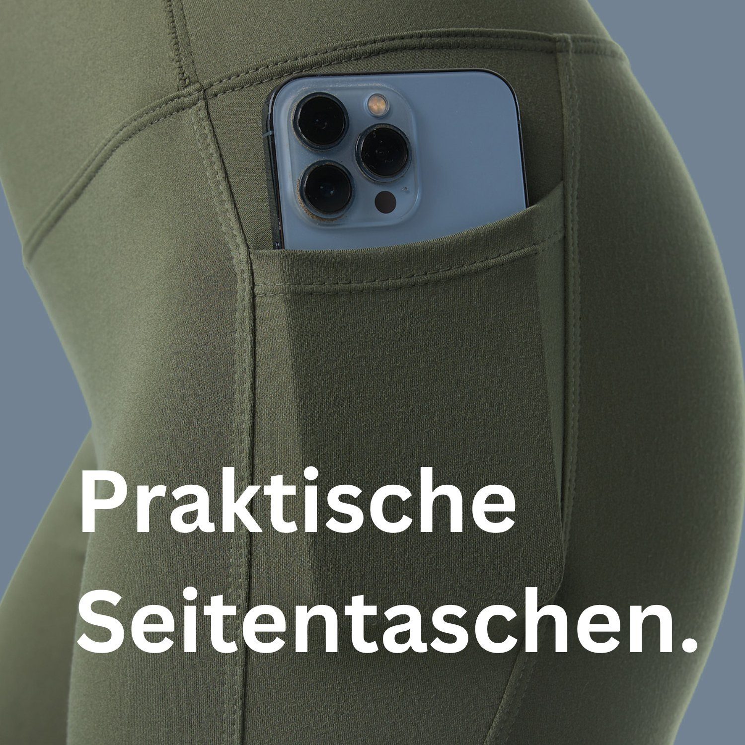 Frentree Leggings mit Taschen für Damen, Lange Sporthose, (High Waist, Yogaleggings in vielen Farben) Laufhose mit hohem Komfort