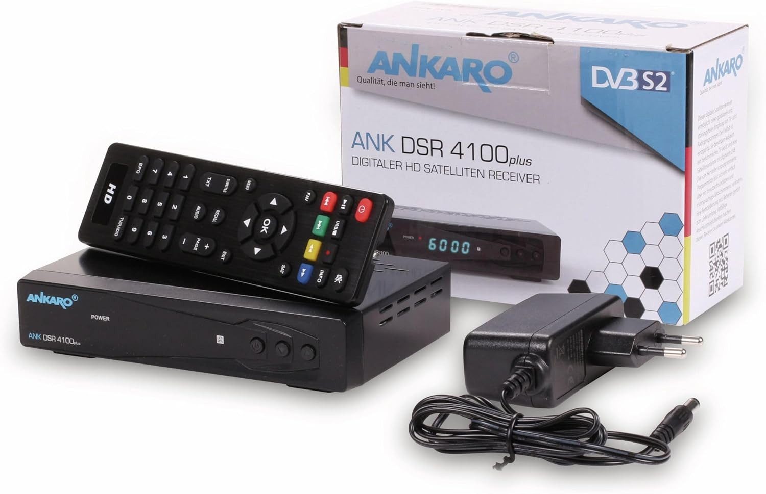 Ankaro ANKARO DSR 4100 Plus HD HDTV digitaler Satelliten-Receiver (HDTV, Satellitenreceiver
