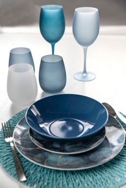 Villa d'Este Gläser-Set Blue Dream, Glas, Wassergläser-Set, 6-teilig, Inhalt 500 ml