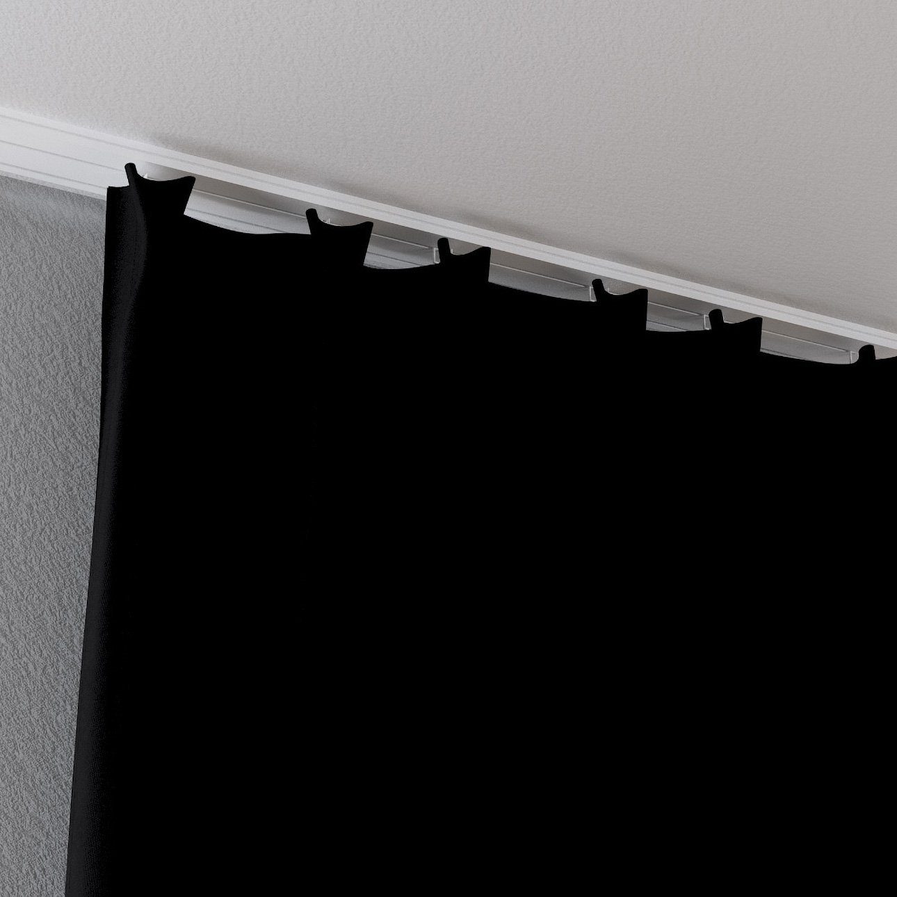 Dekoria 60 schwarz 100 x Vorhang cm, mit 2-er Crema, Vorhang flämischen Falten