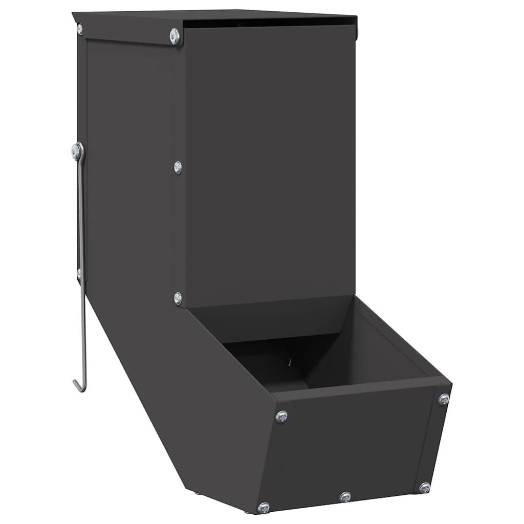 vidaXL Futterspender Kaninchenfütterer Schwarz 12,5 x 26 x 28,5 cm