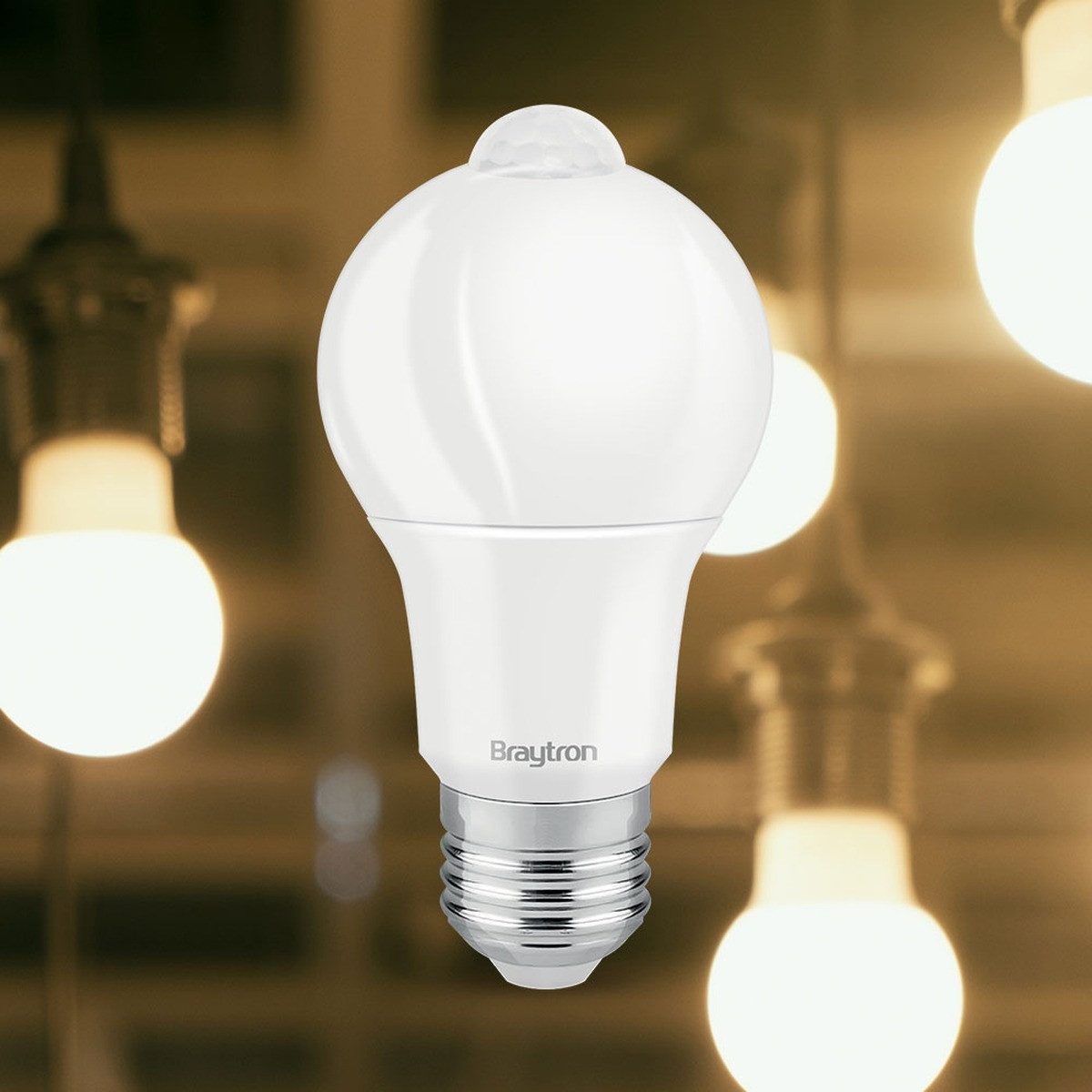 Braytron LED-Leuchtmittel E27 LED 9W Glühbirne Birne mit Bewegungssensor Bewegungsmelder PIR, E27, Kaltweiß, Bewegungsmelder, Sensor, Langlebig