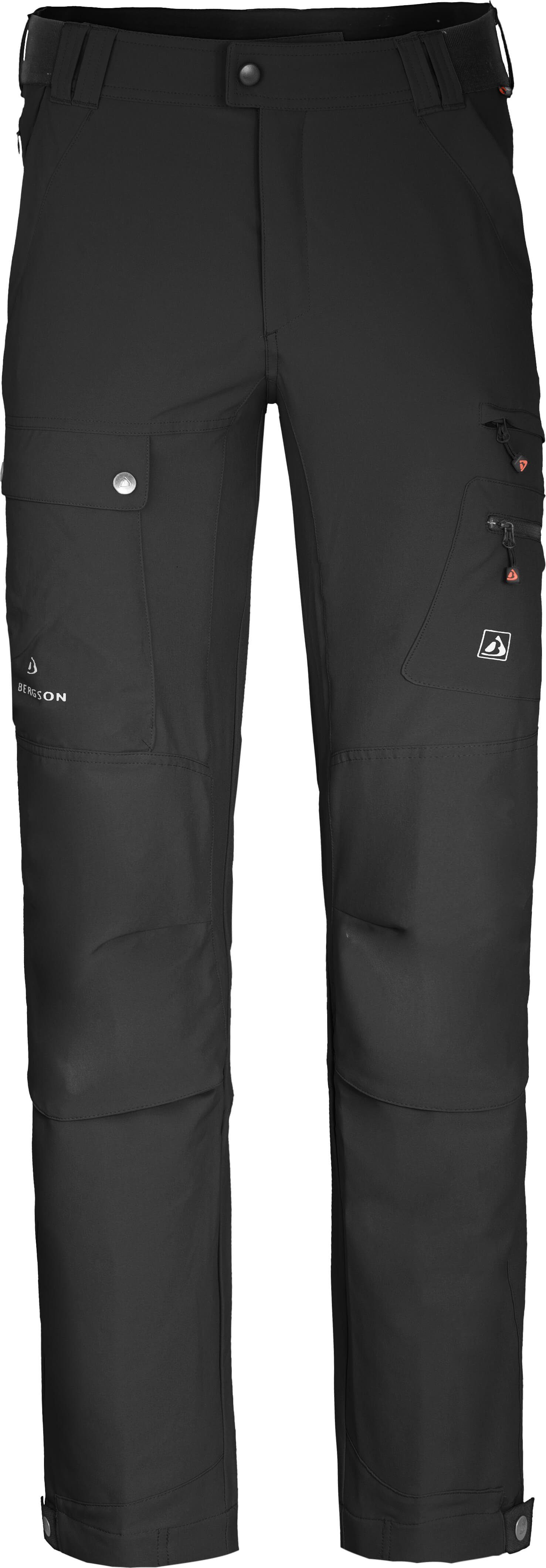 Bergson Outdoorhose FROSLEV COMFORT Herren Wanderhose, recycelt, elastisch, 7 Taschen, Normalgrößen, schw